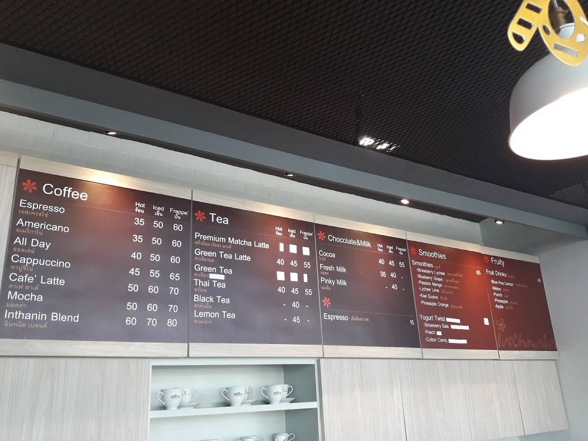 Inthanil Coffee меню