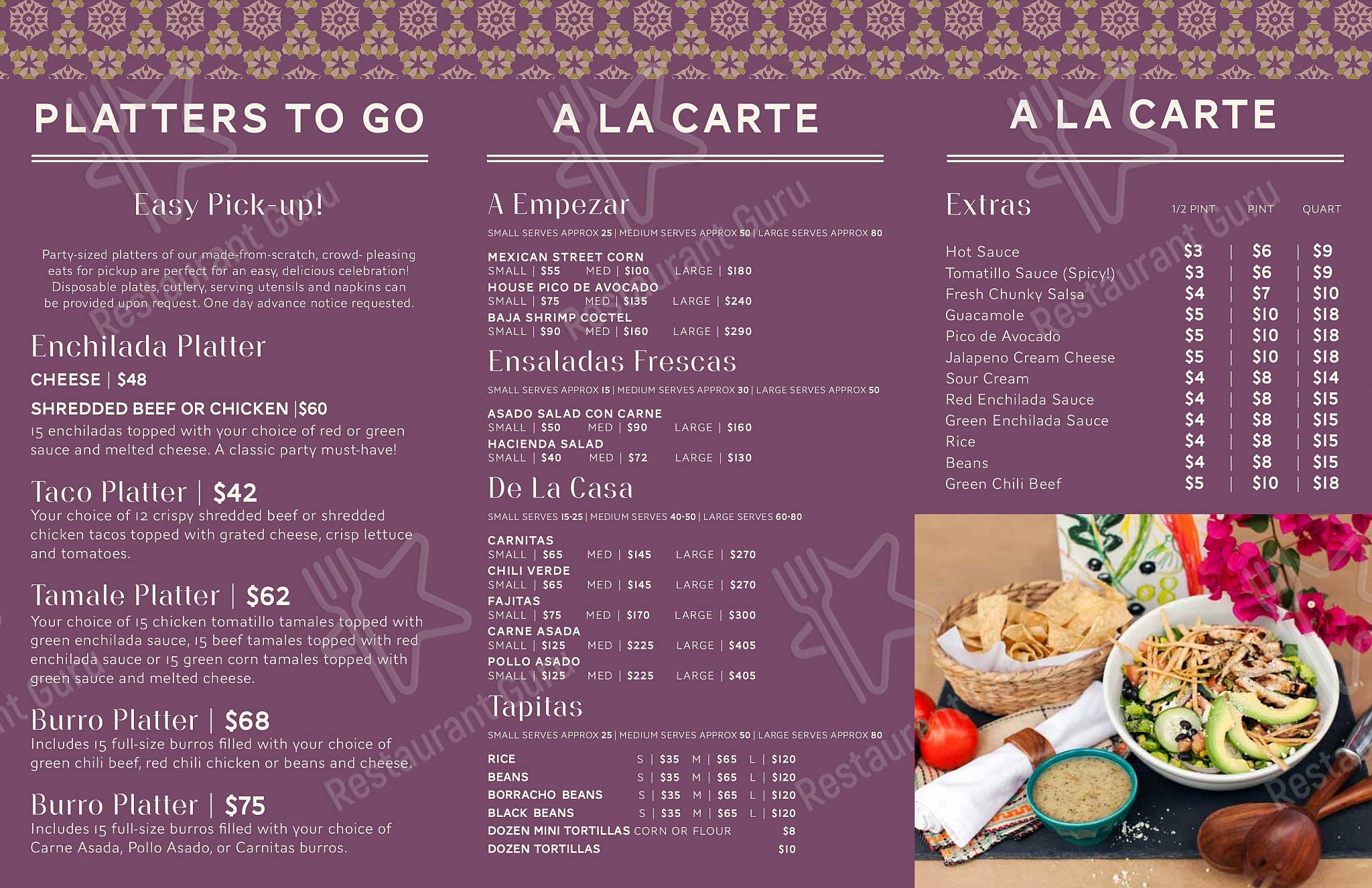 Dinner Menu ресторана Isabel's South of the Border