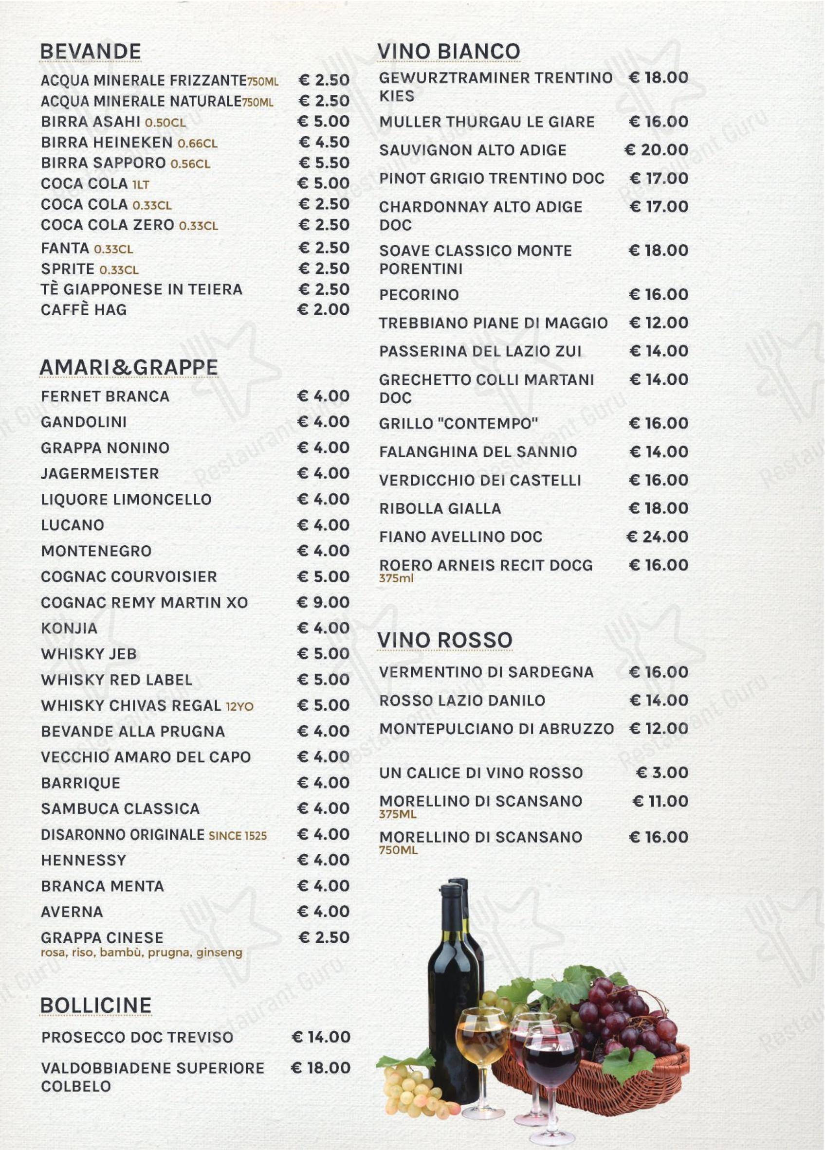 Меню ресторана Ishin Ristorante - Меню