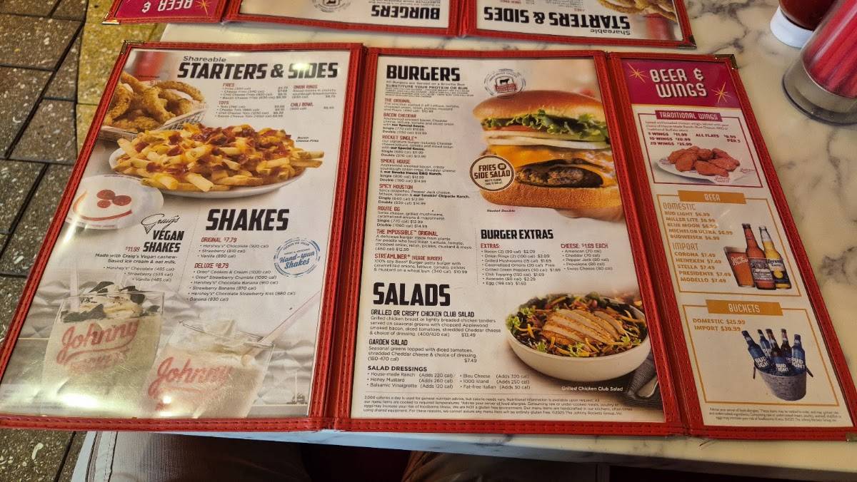 Johnny Rockets меню