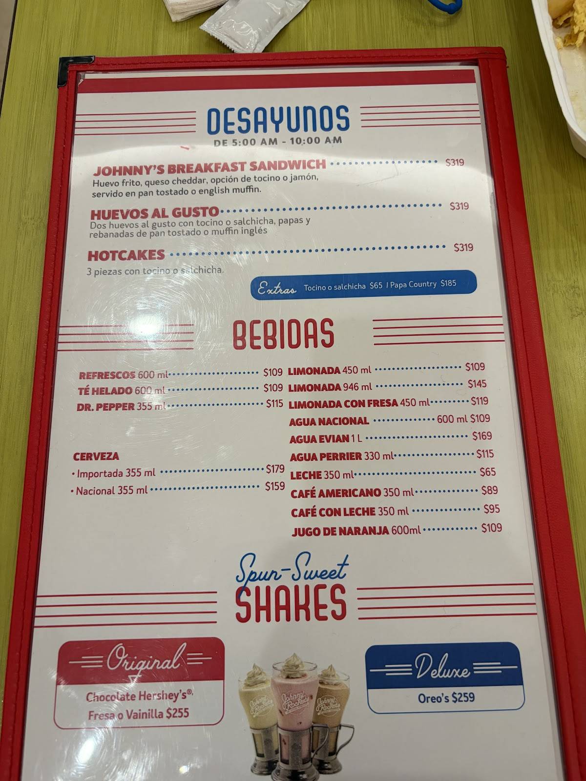 Johnny Rockets меню