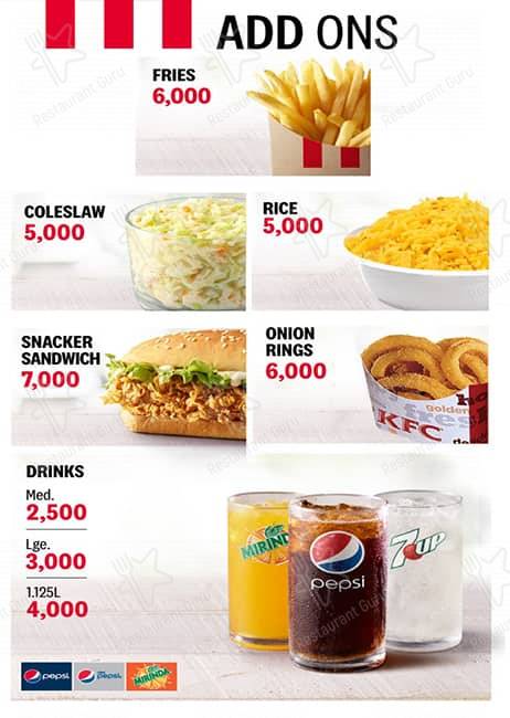 KFC меню