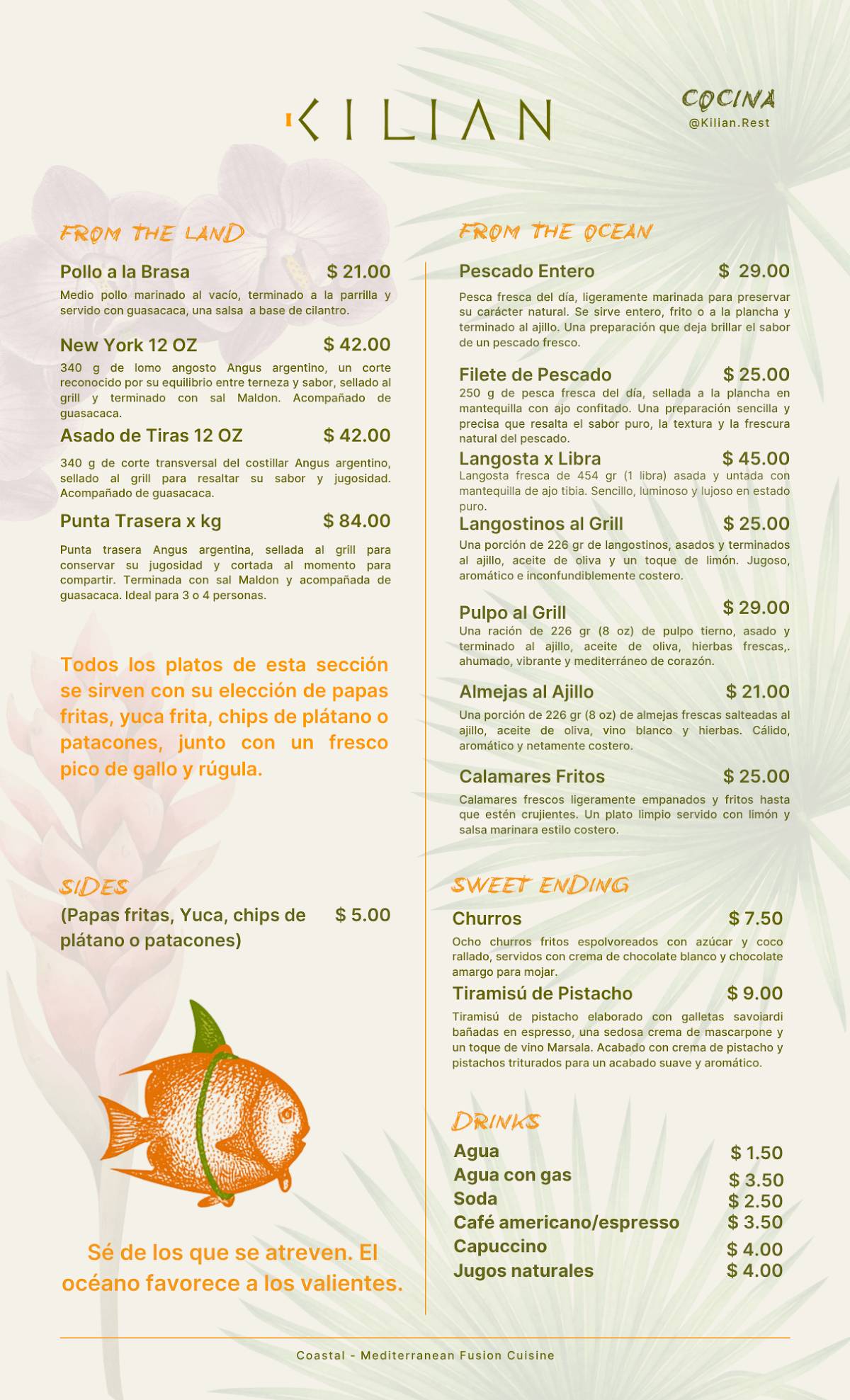 KILIAN Restaurant меню