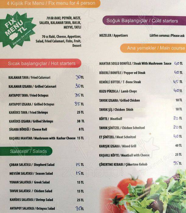 Kalabalık меню