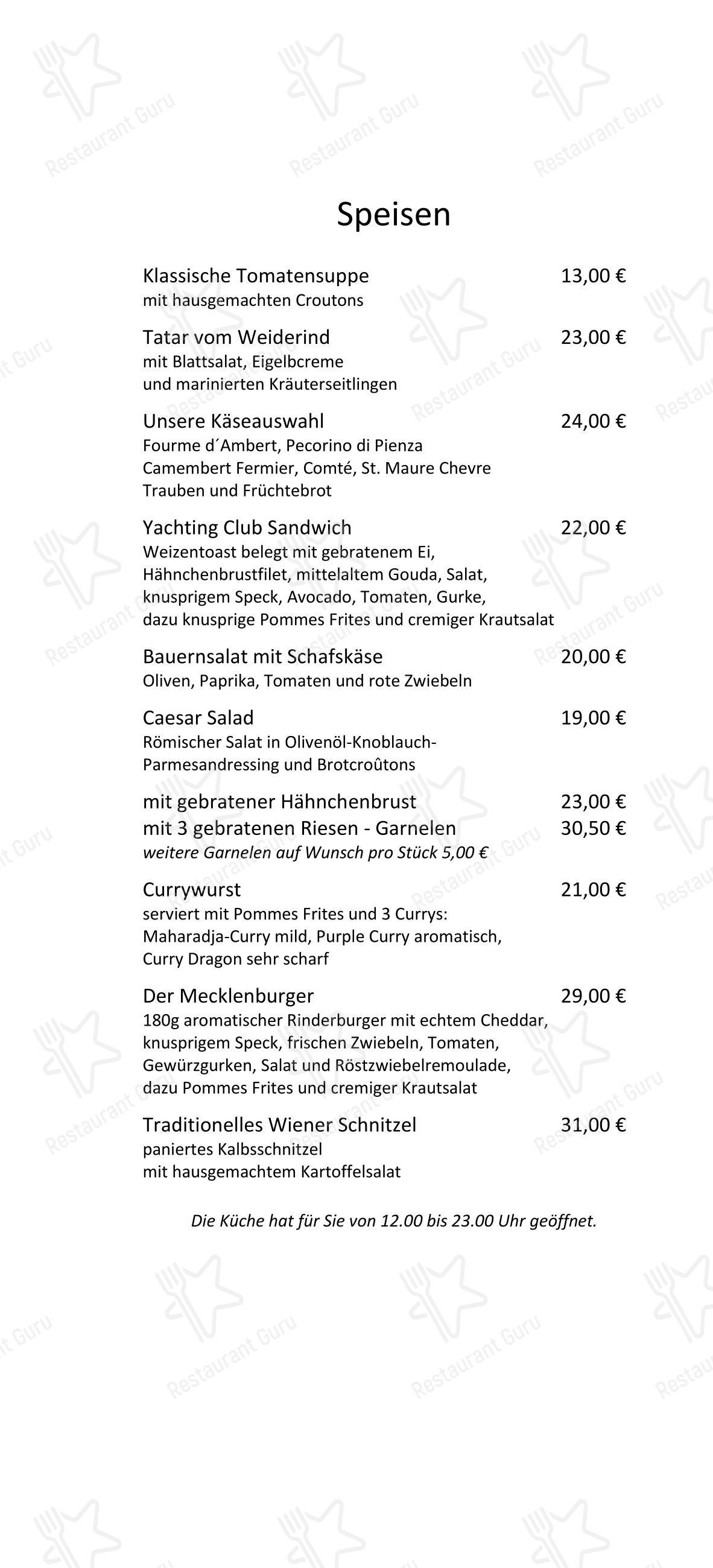 Меню паба и бара Kamin Bar