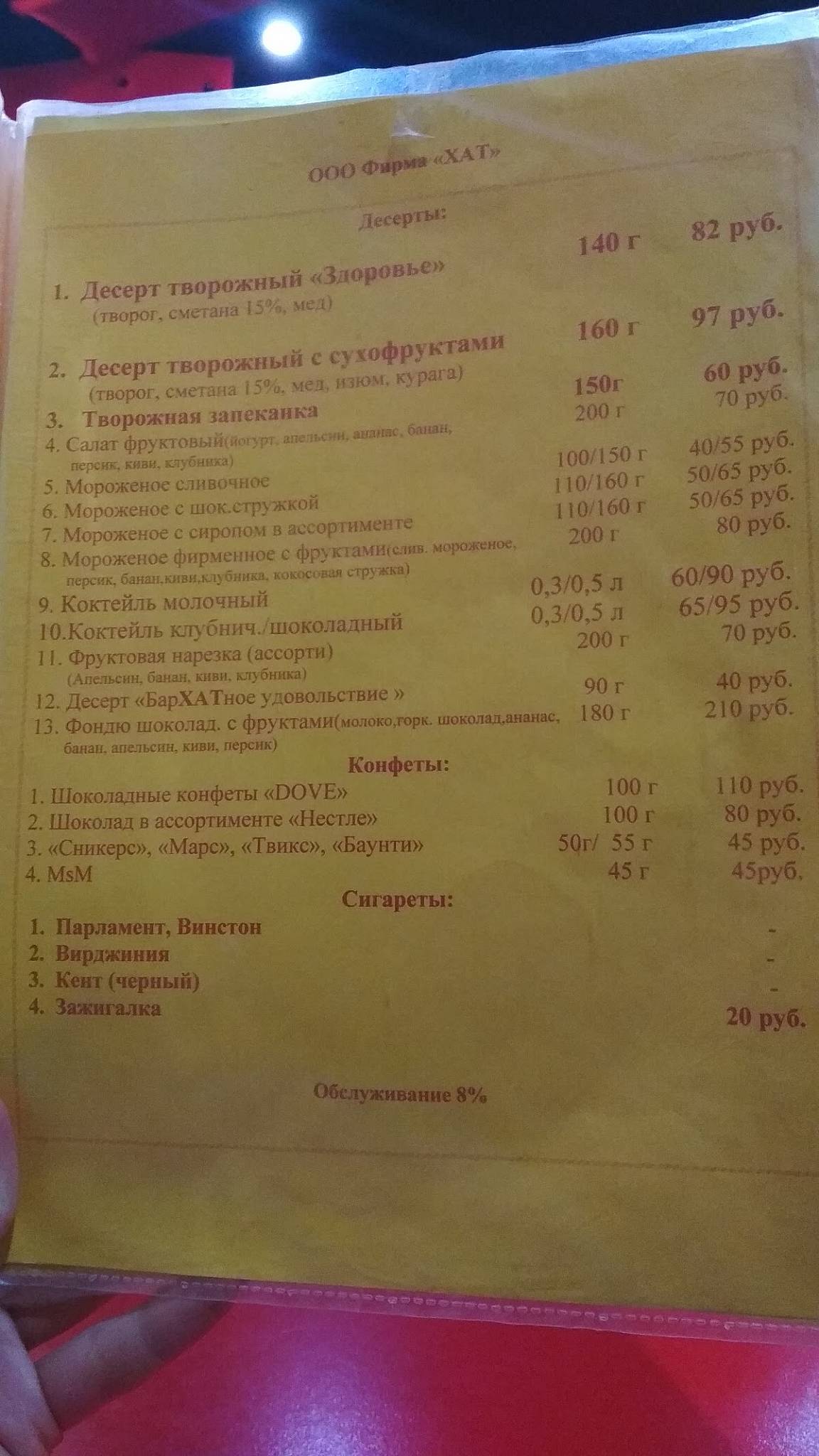 Хат меню