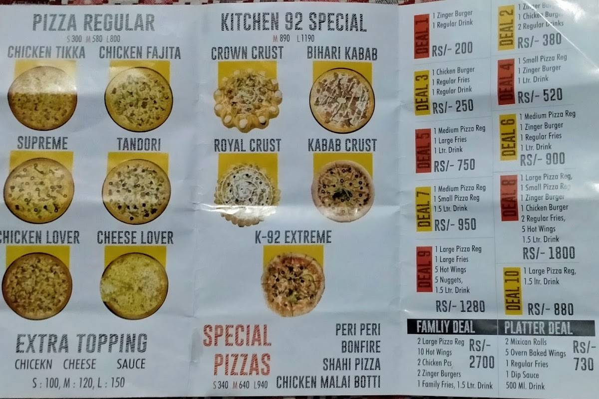 Kitchen 92 меню