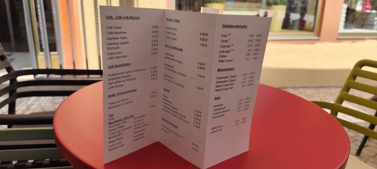 Konditorei Cafe Schädle меню