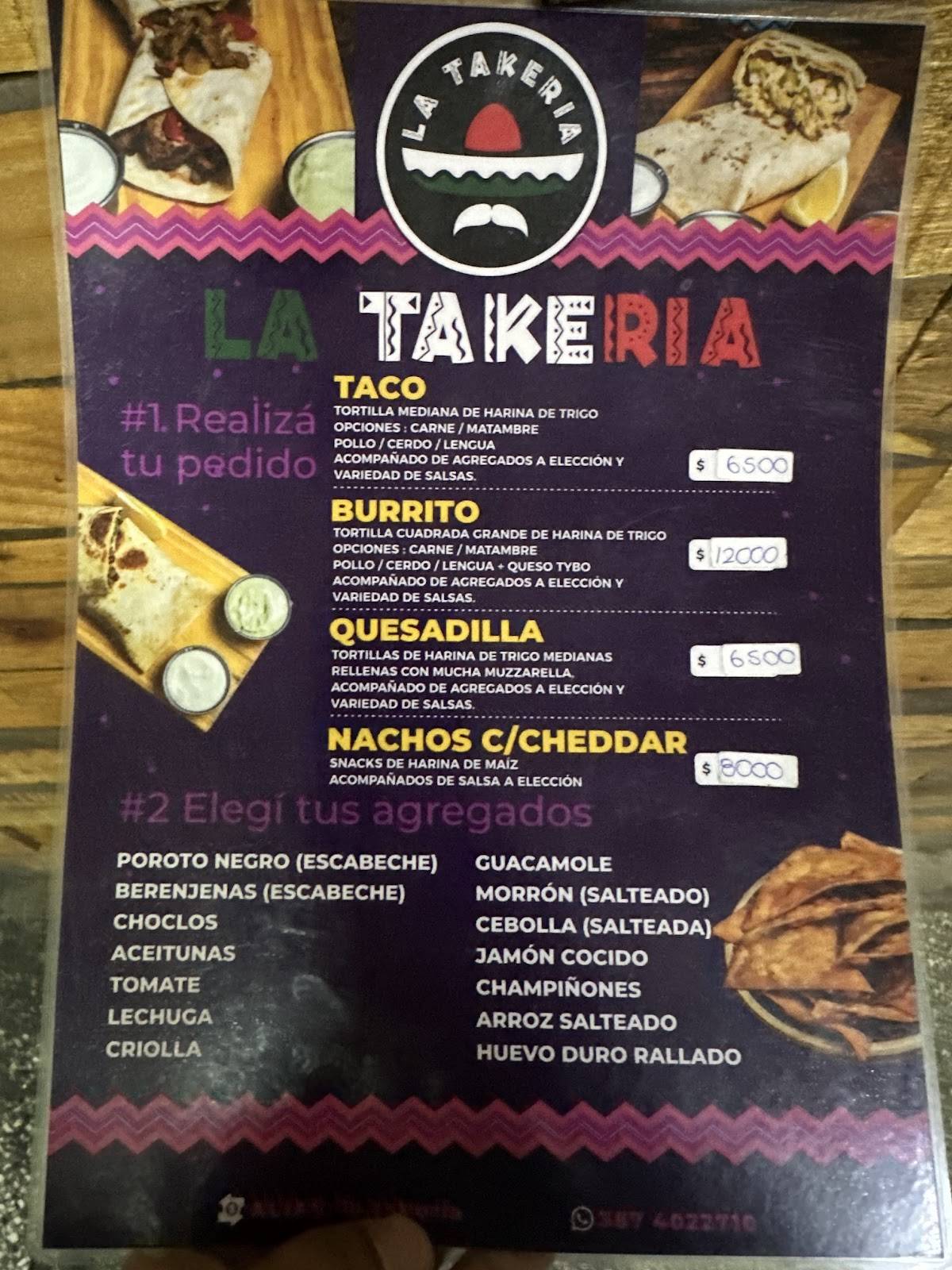 LA TAKERIA меню
