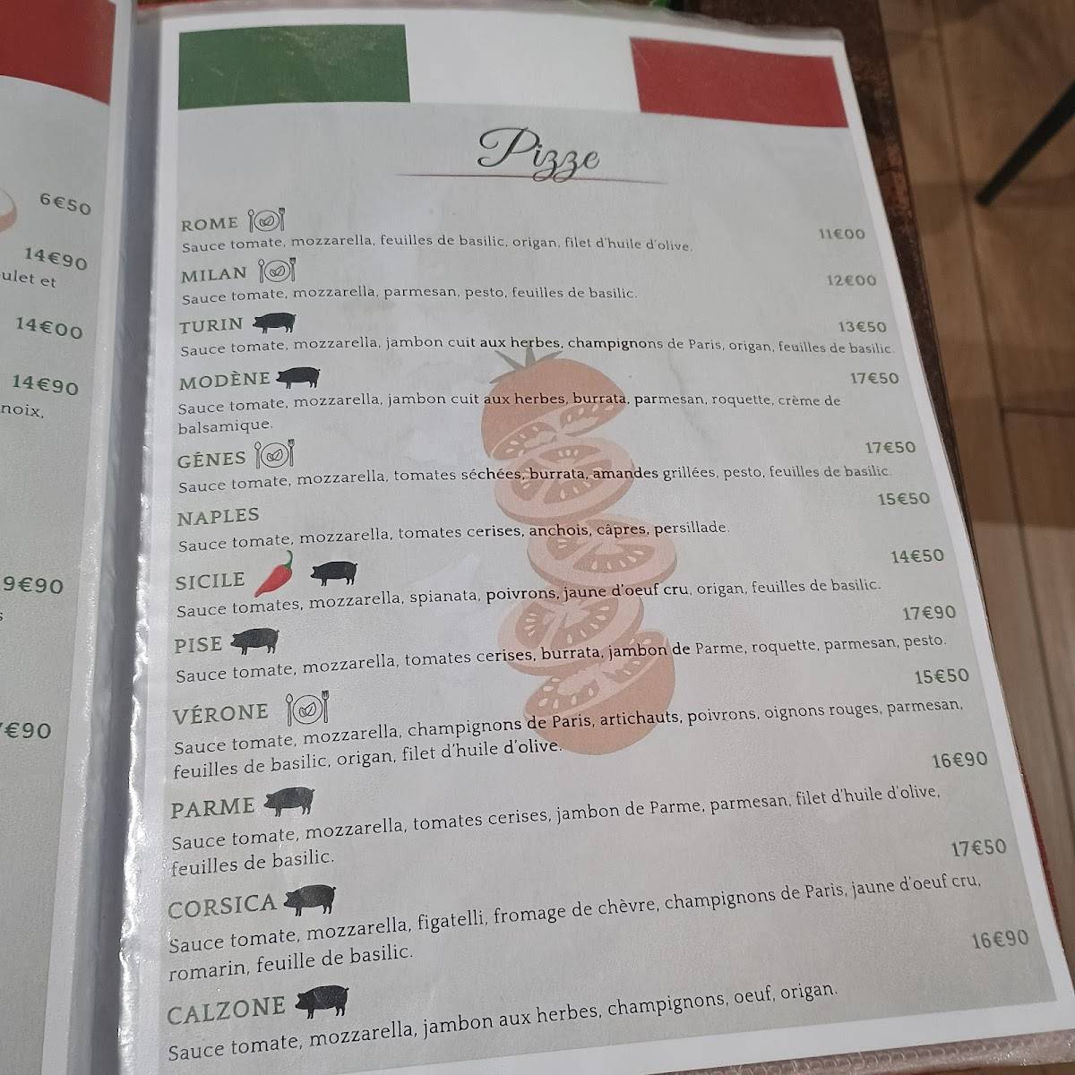 L'Amici меню
