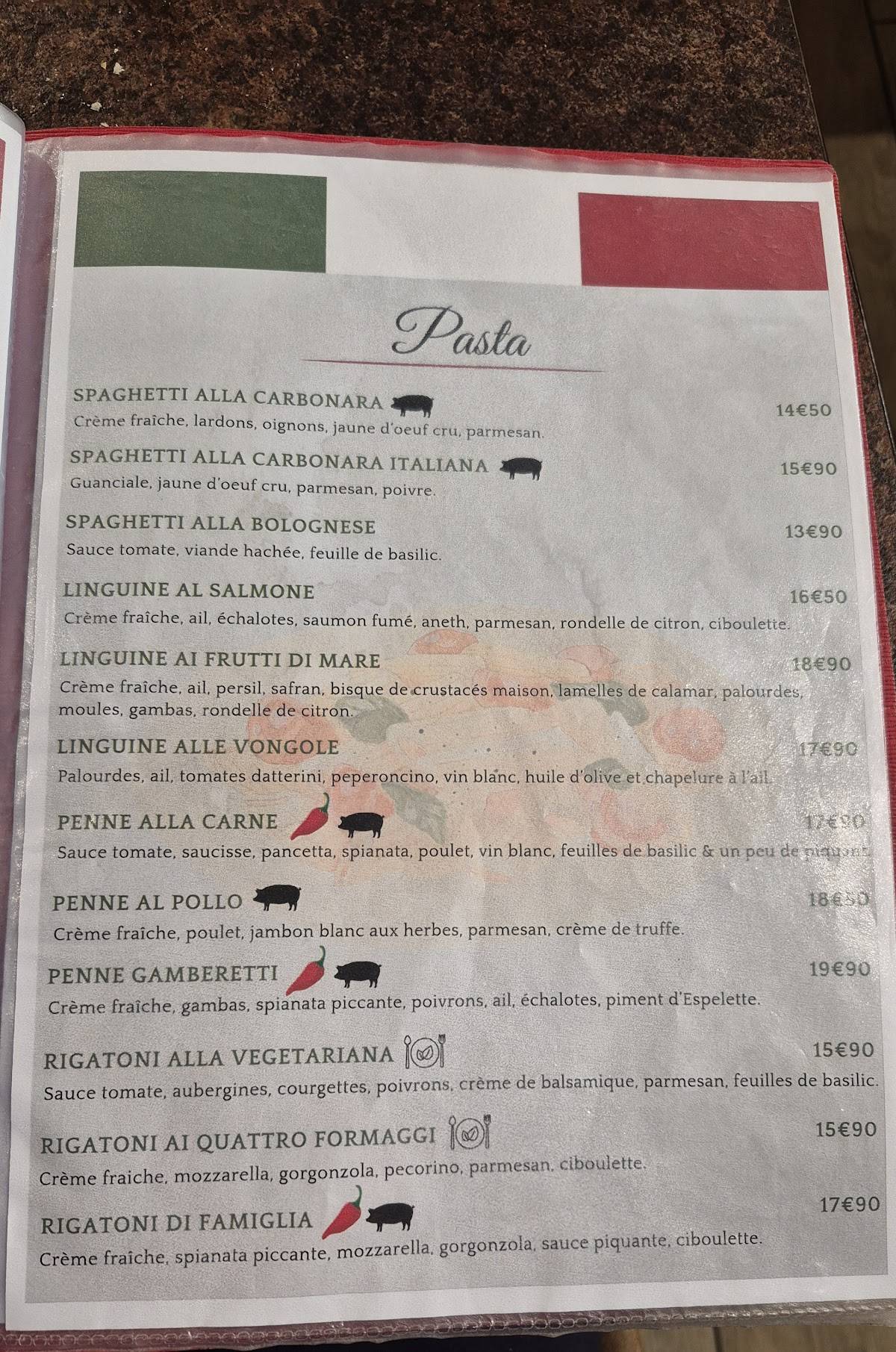 L'Amici меню