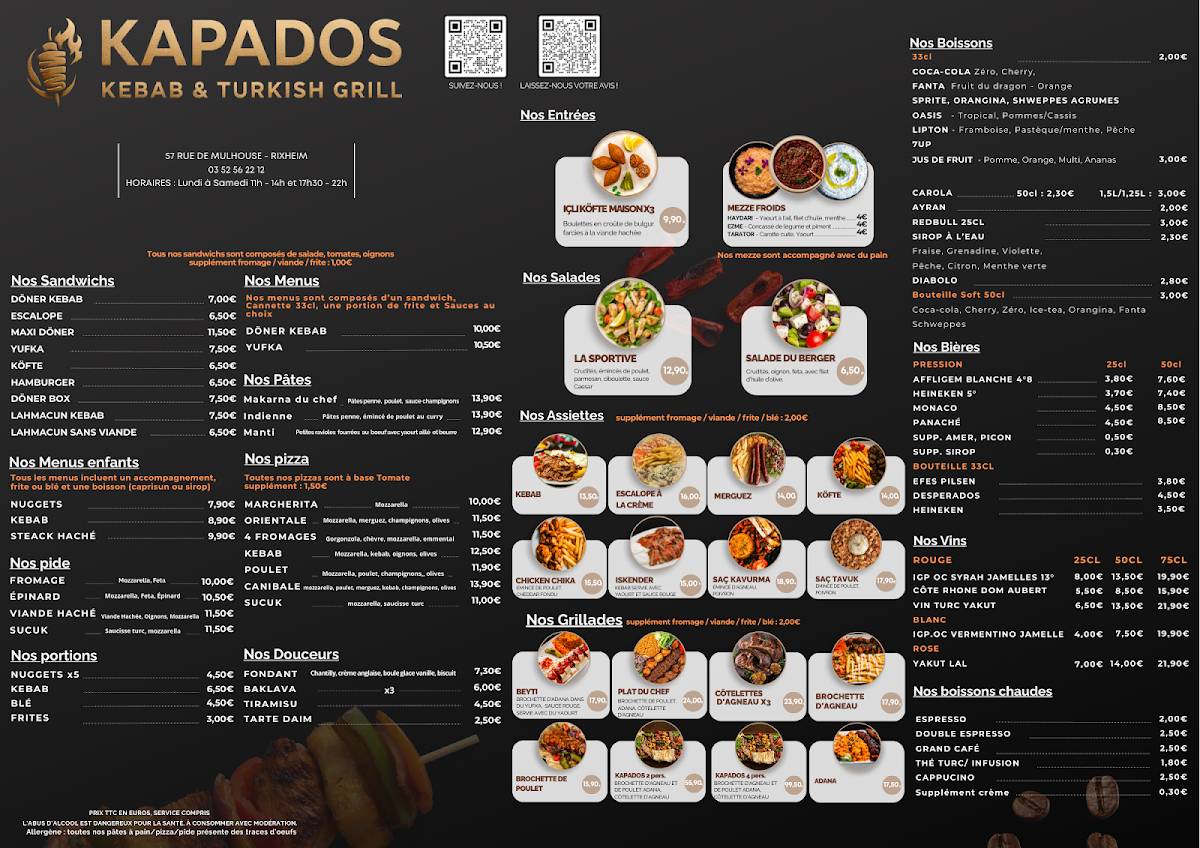 LE KAPADOS Kebab & Grillade меню