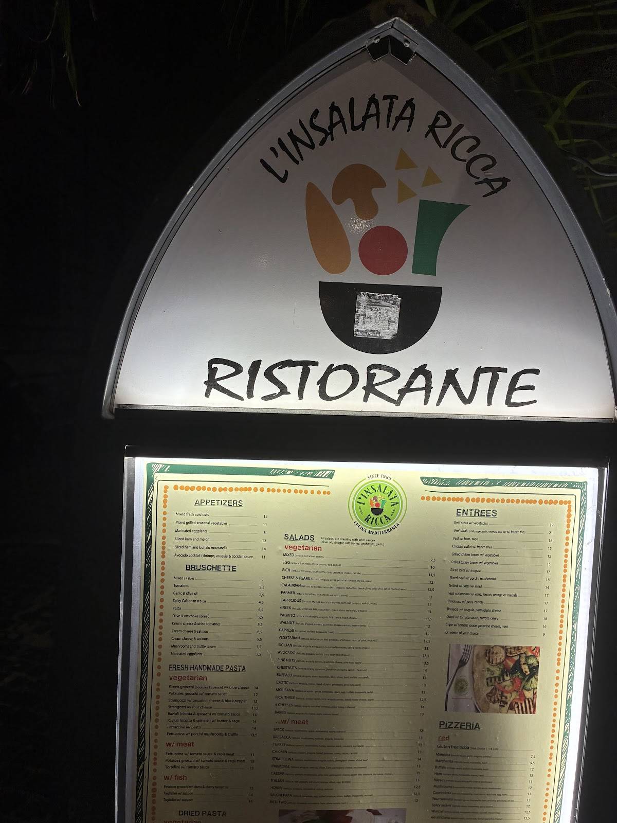 L'Insalata Ricca - Largo dei Chiavari Roma меню