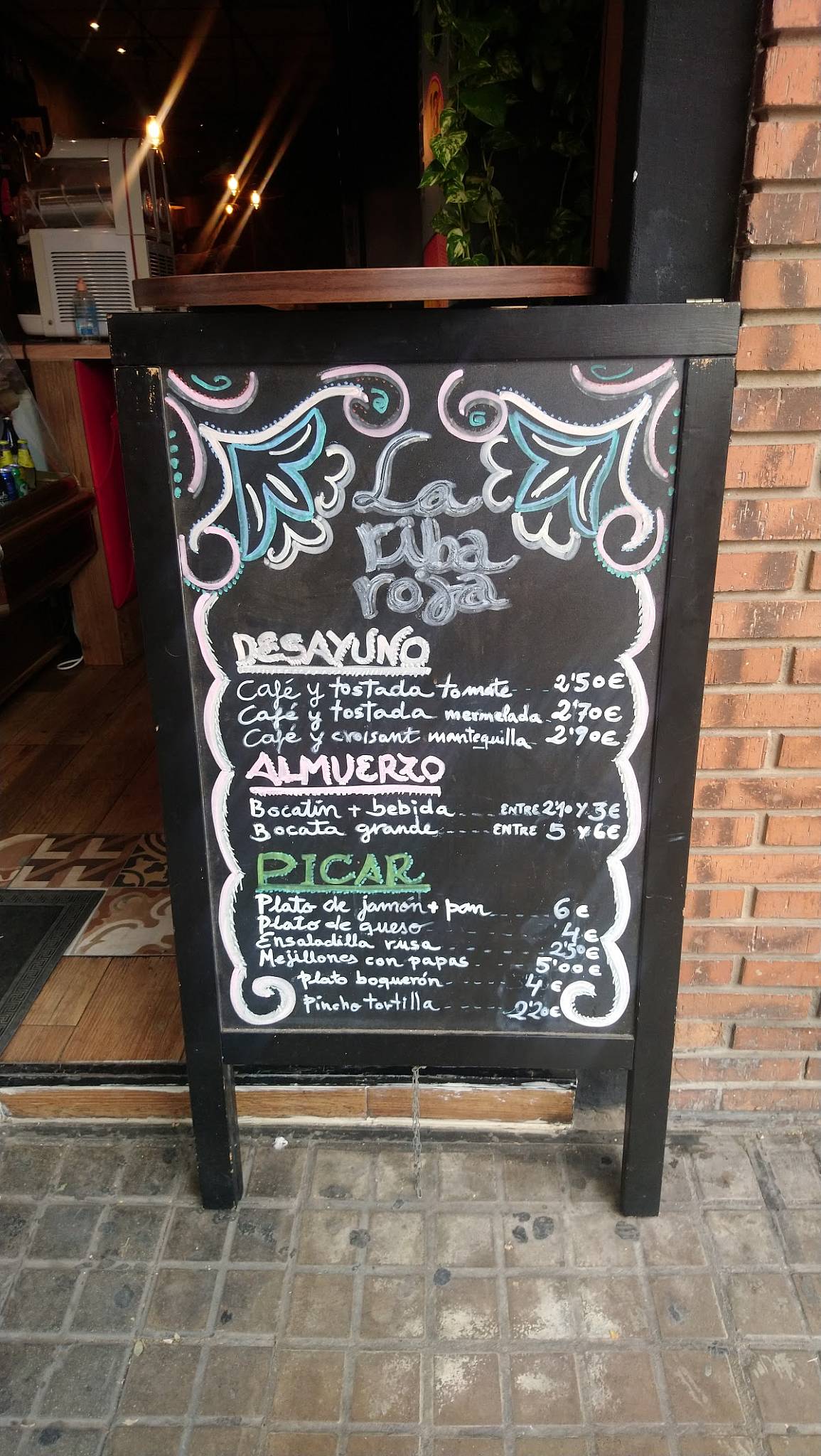La riba roja меню