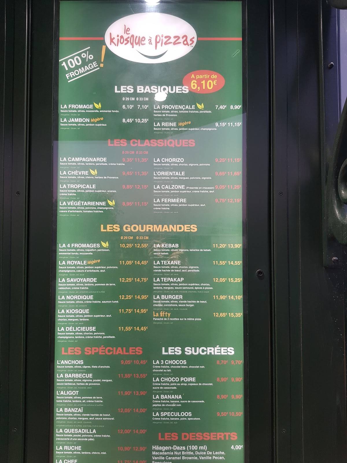 Le Kiosque à Pizzas Rodez меню
