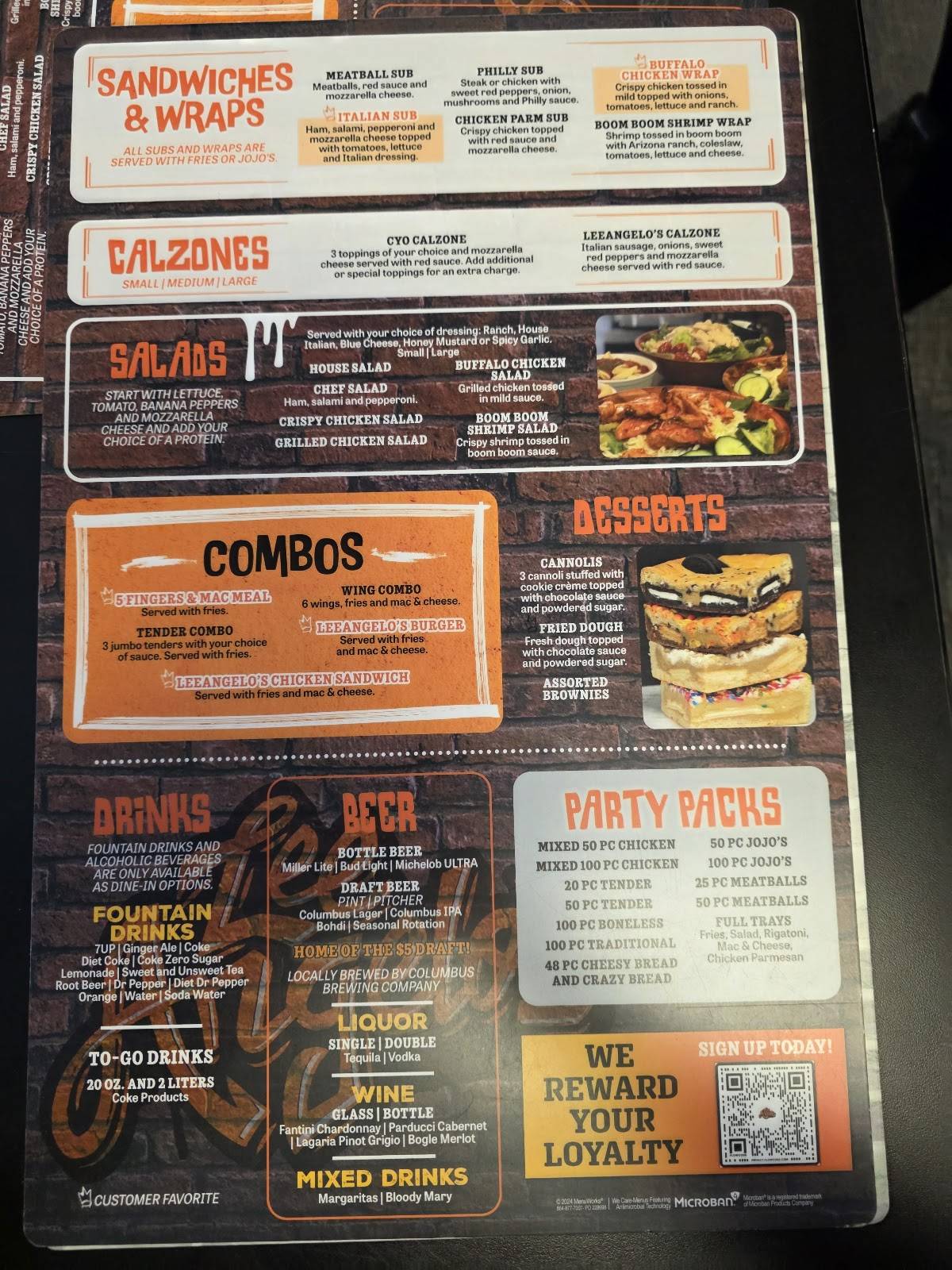 LeeAngelo's (Aurora) меню
