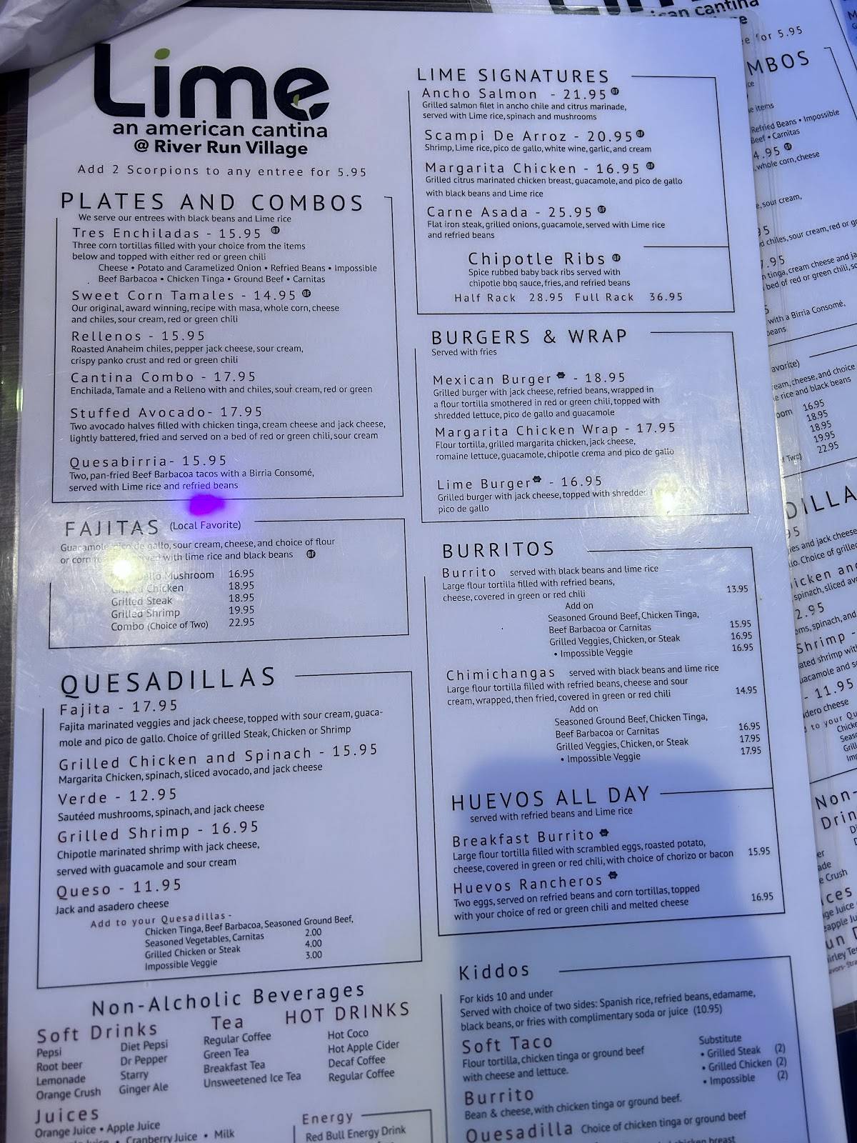 Lime - An American Cantina меню