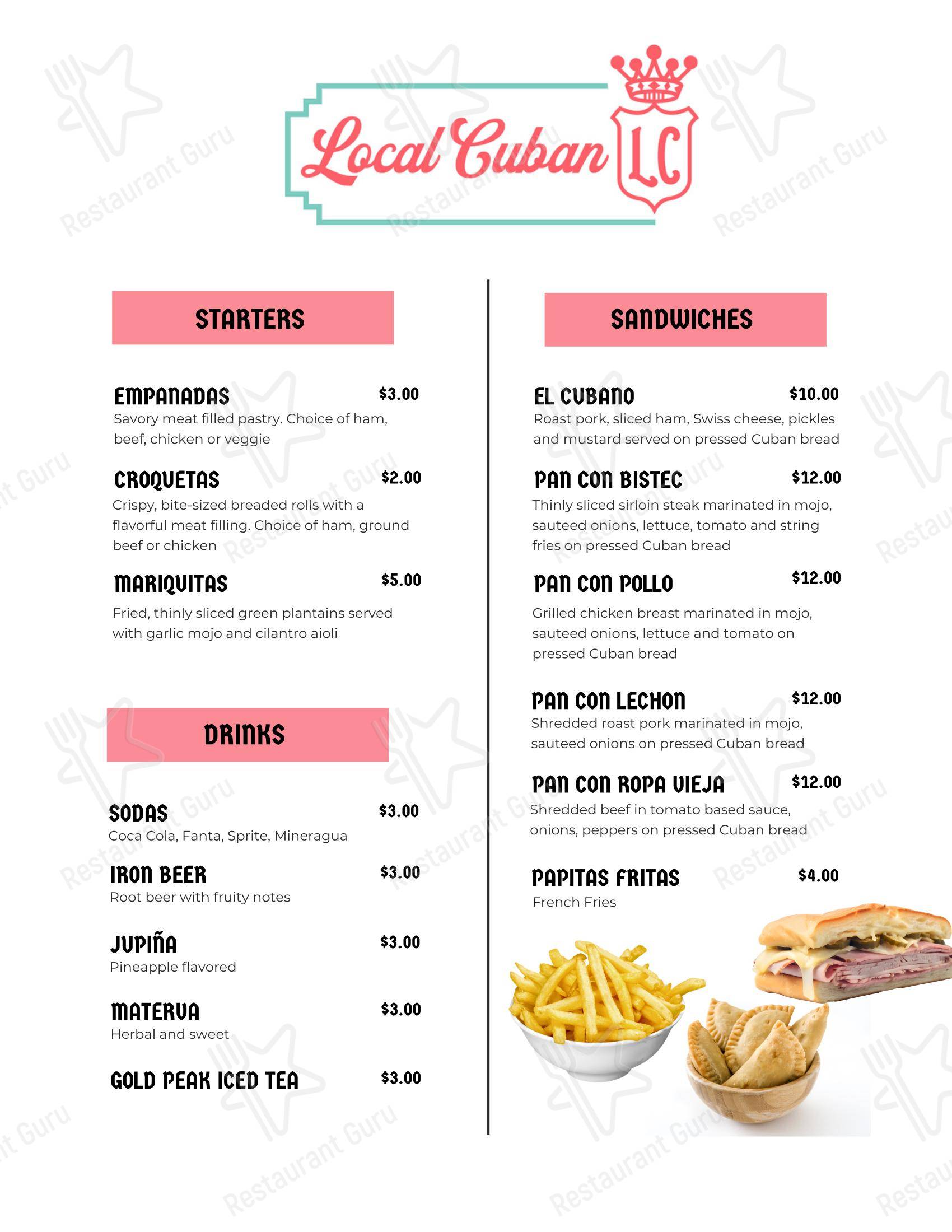 Local Cuban в Хьюстоне - Меню напитков