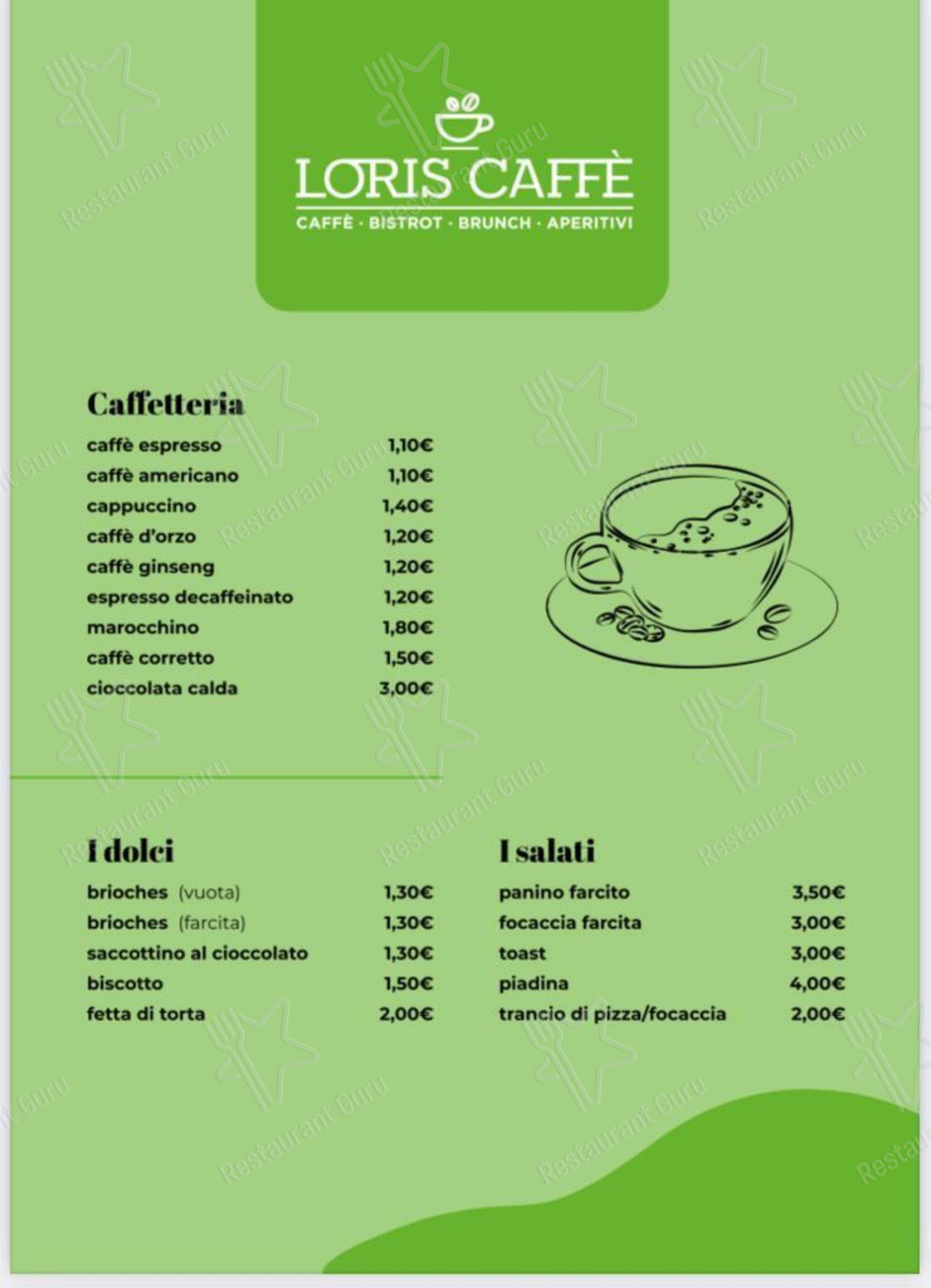 Loris Caffè в Турине - Меню