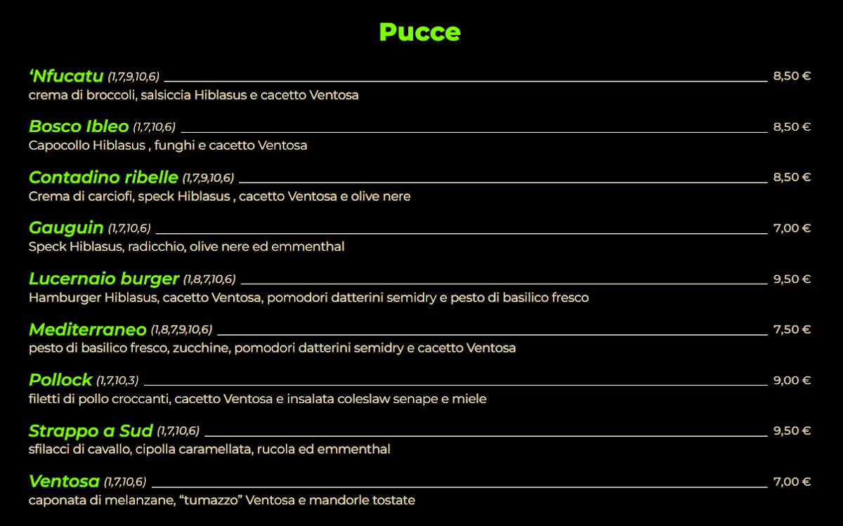 Lucernaio Pub меню