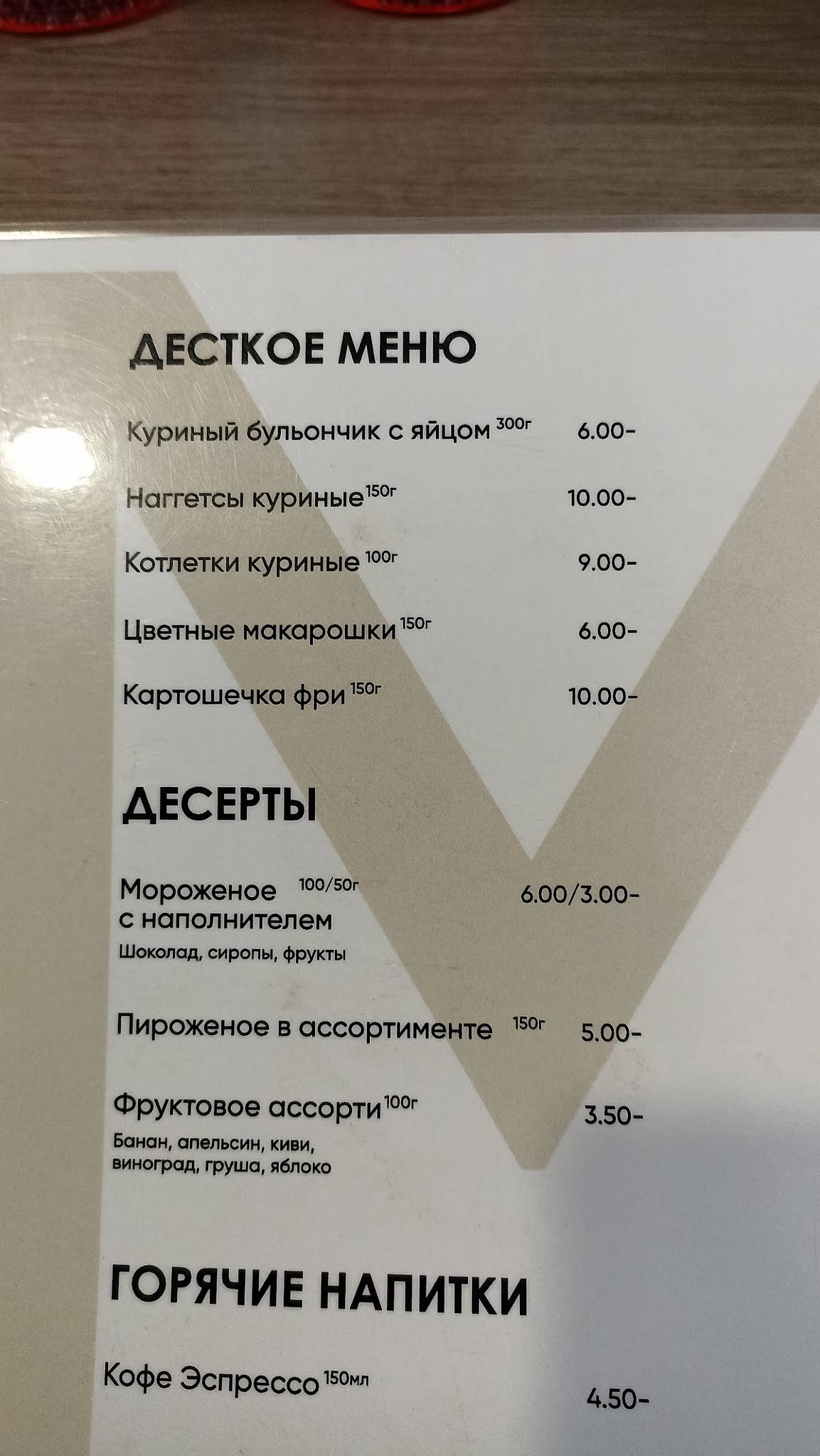 М1 меню