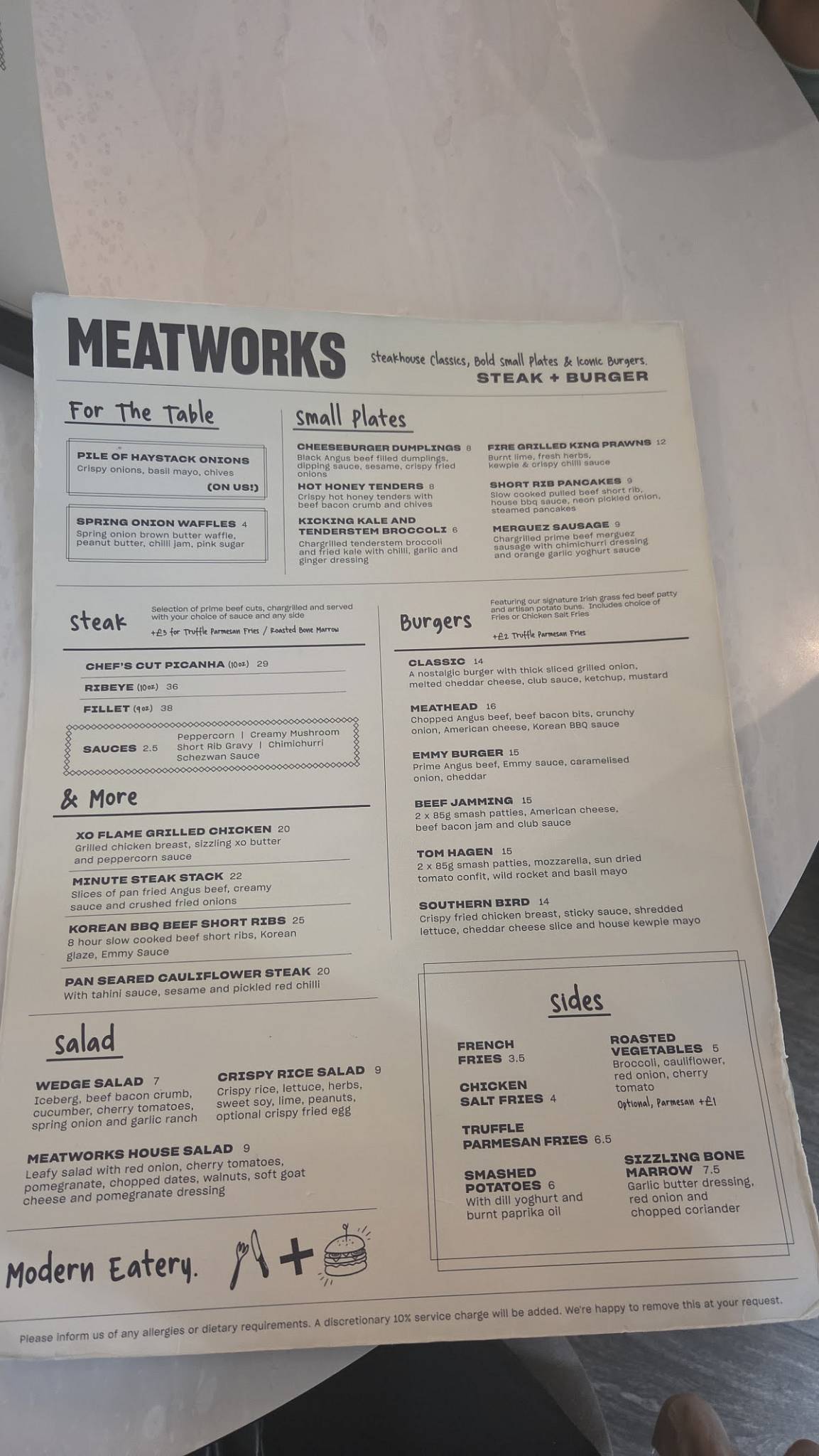 MEATWORKS меню