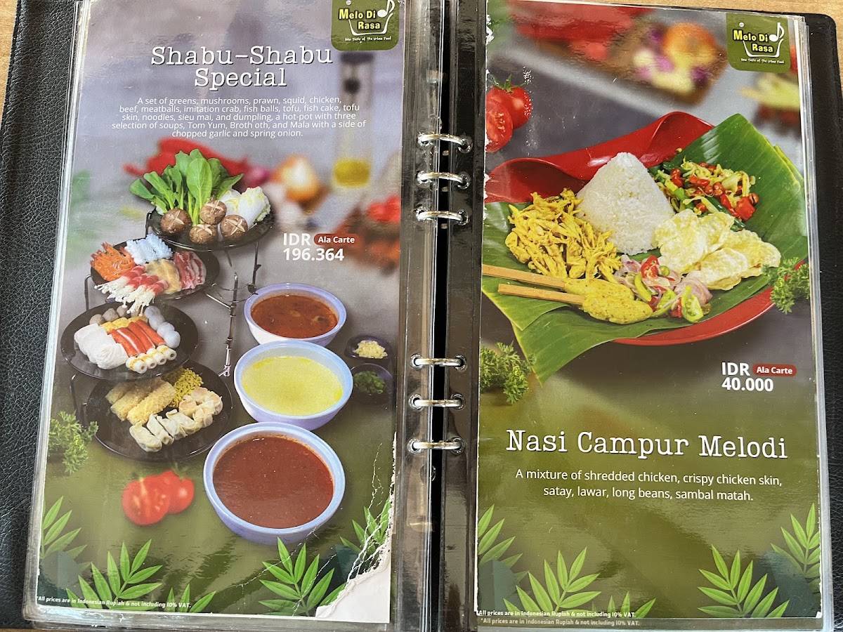 MELODI RASA Resto меню