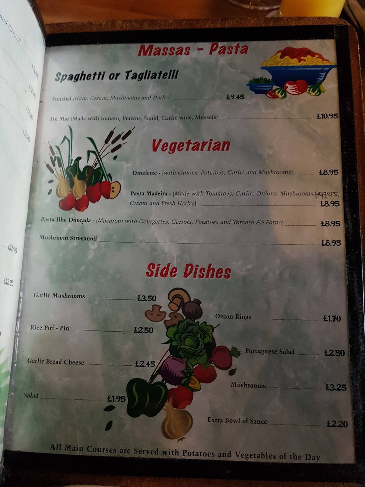Madeira Restaurante меню