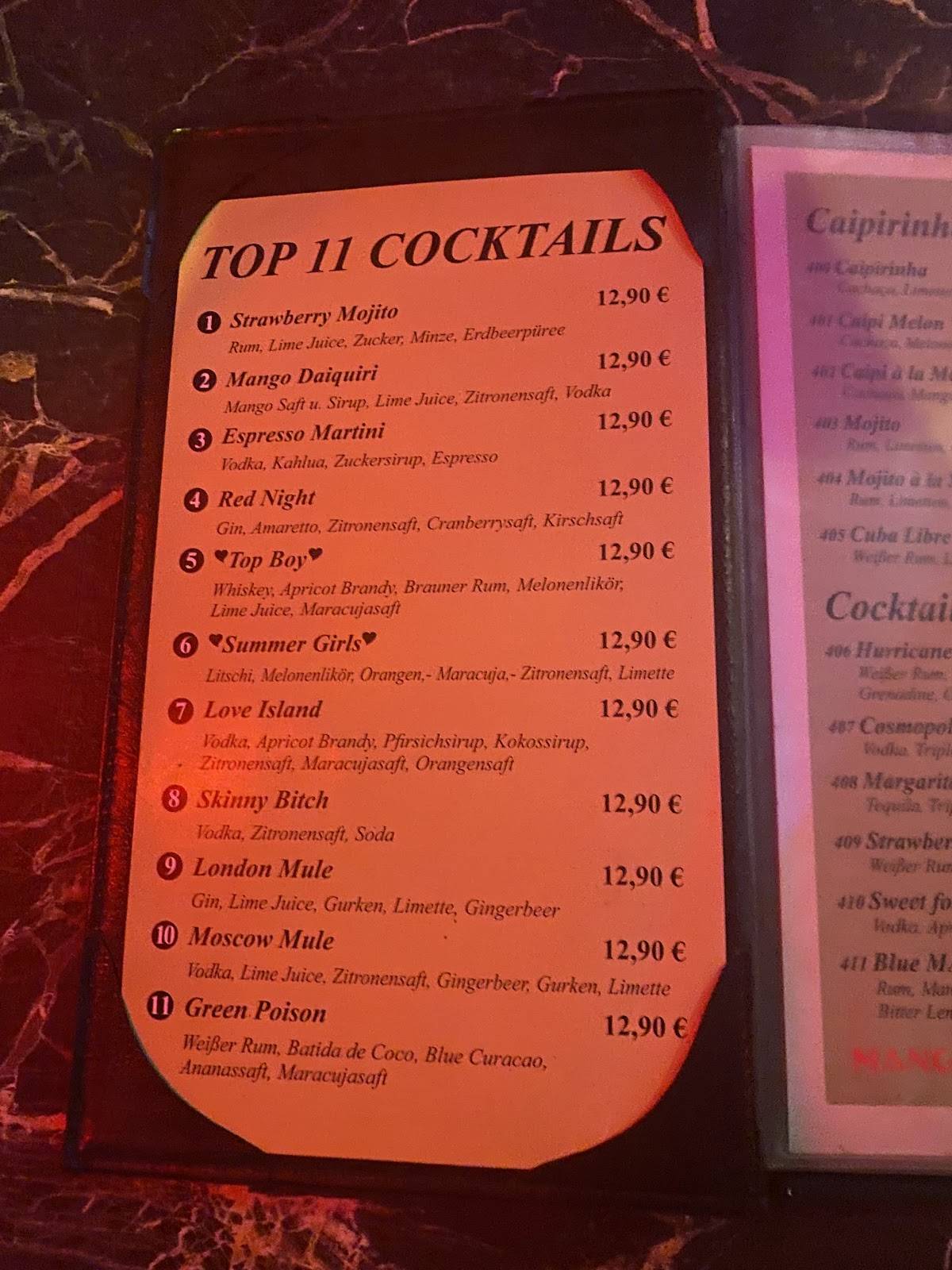 Mango – Bar, Restaurant, Zülpicherstr.1 меню