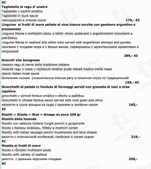Marea restaurant & bar меню