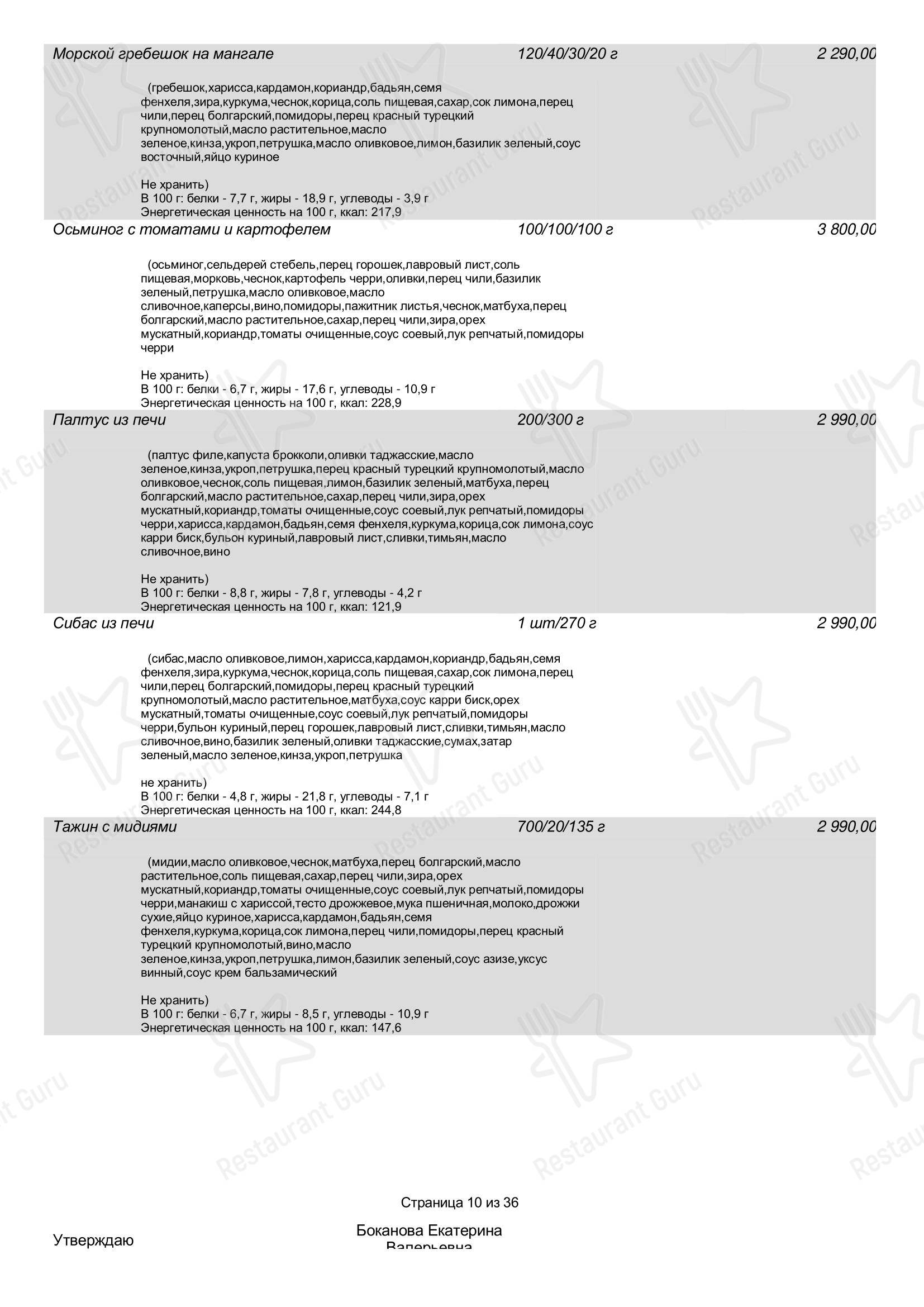 Drink menu ресторана Maroon