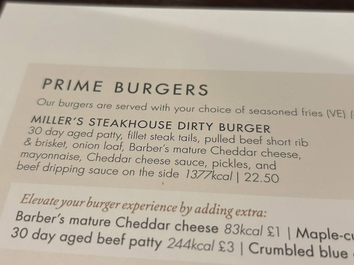 Miller & Carter Middlewich меню