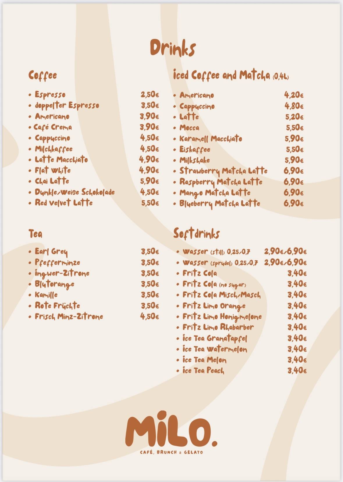 Café Milo Bonn меню