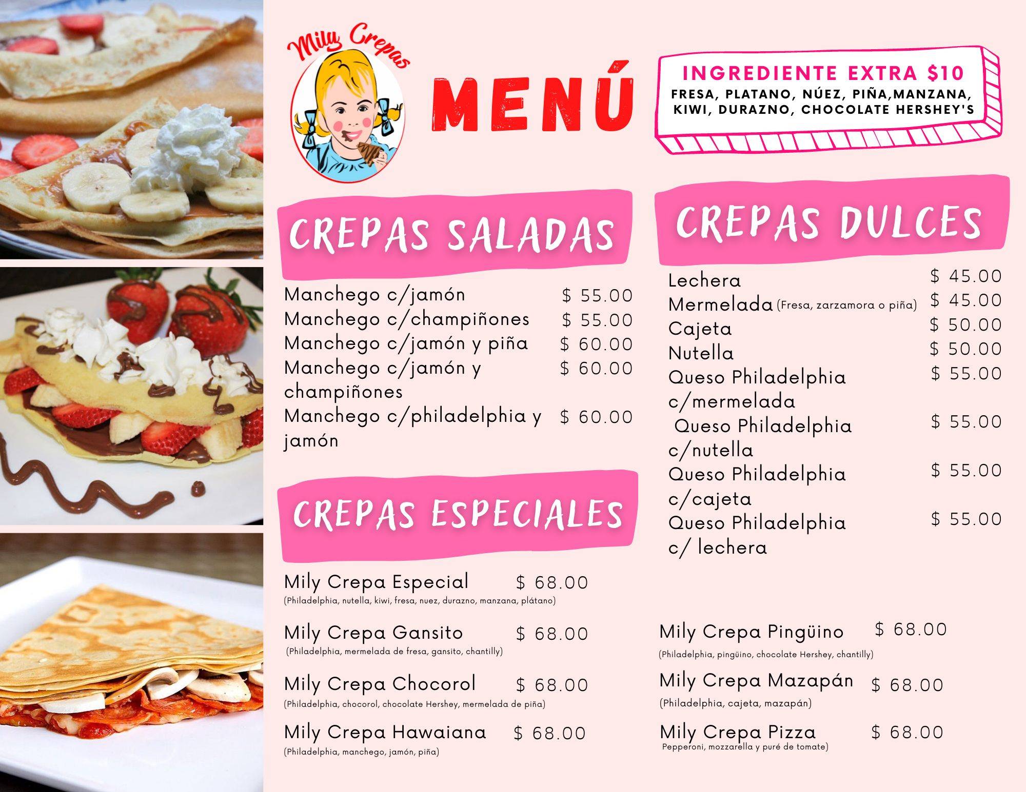 Mily Crepas меню