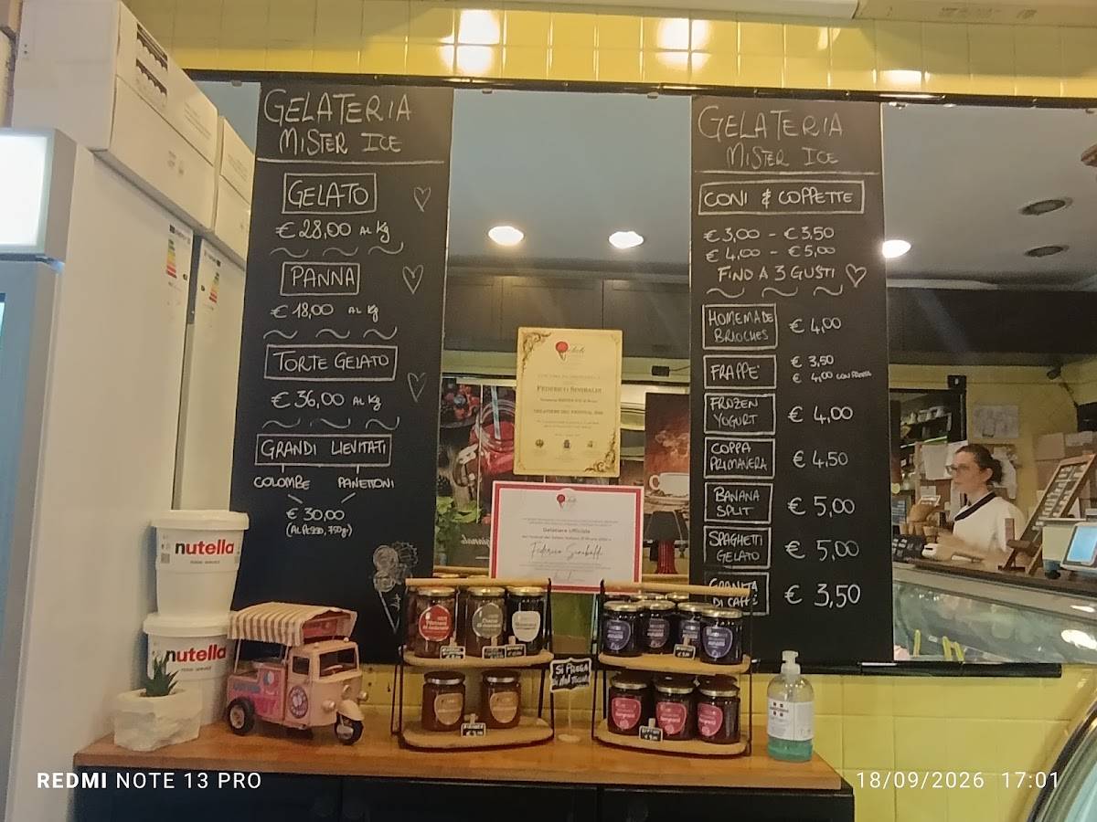 Mister Ice Gelateria меню