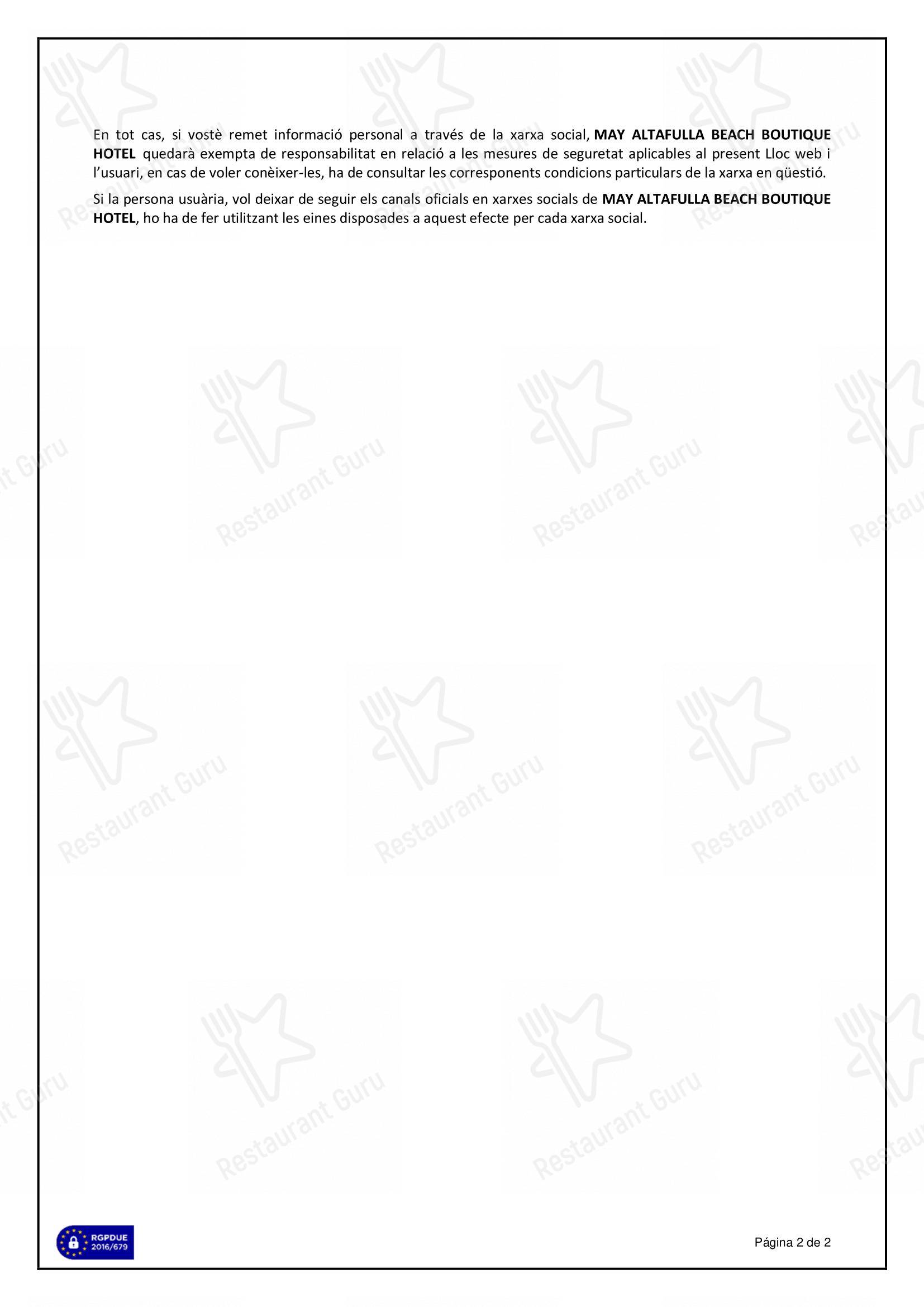 Mistic Bar в Альтафулье - 菜单