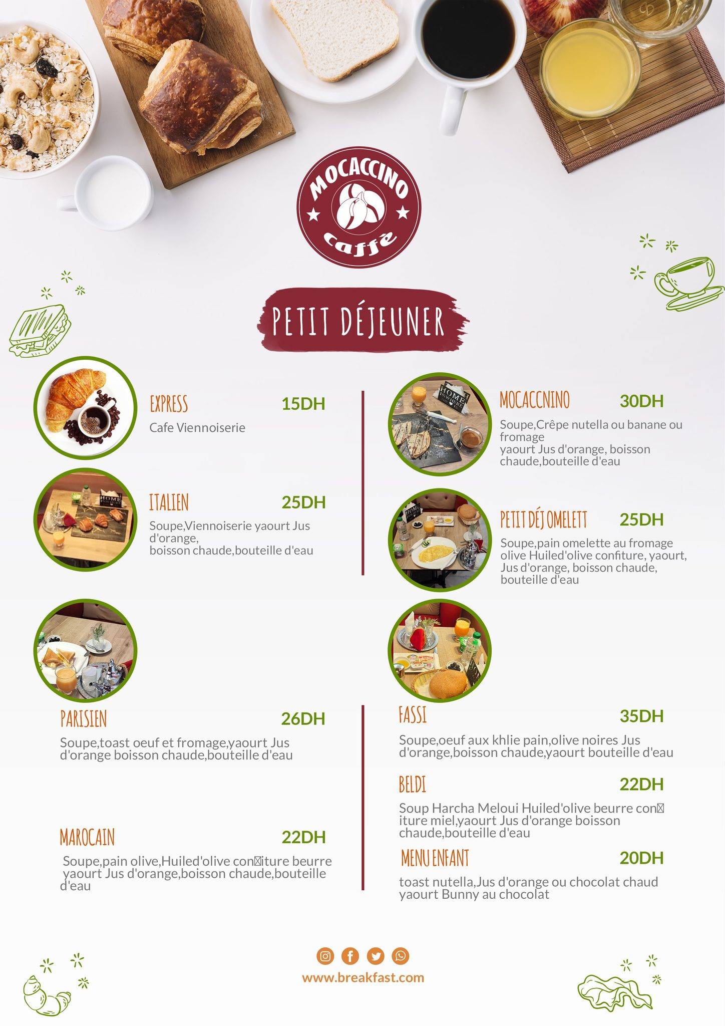 Mocaccino caffé Rabat меню
