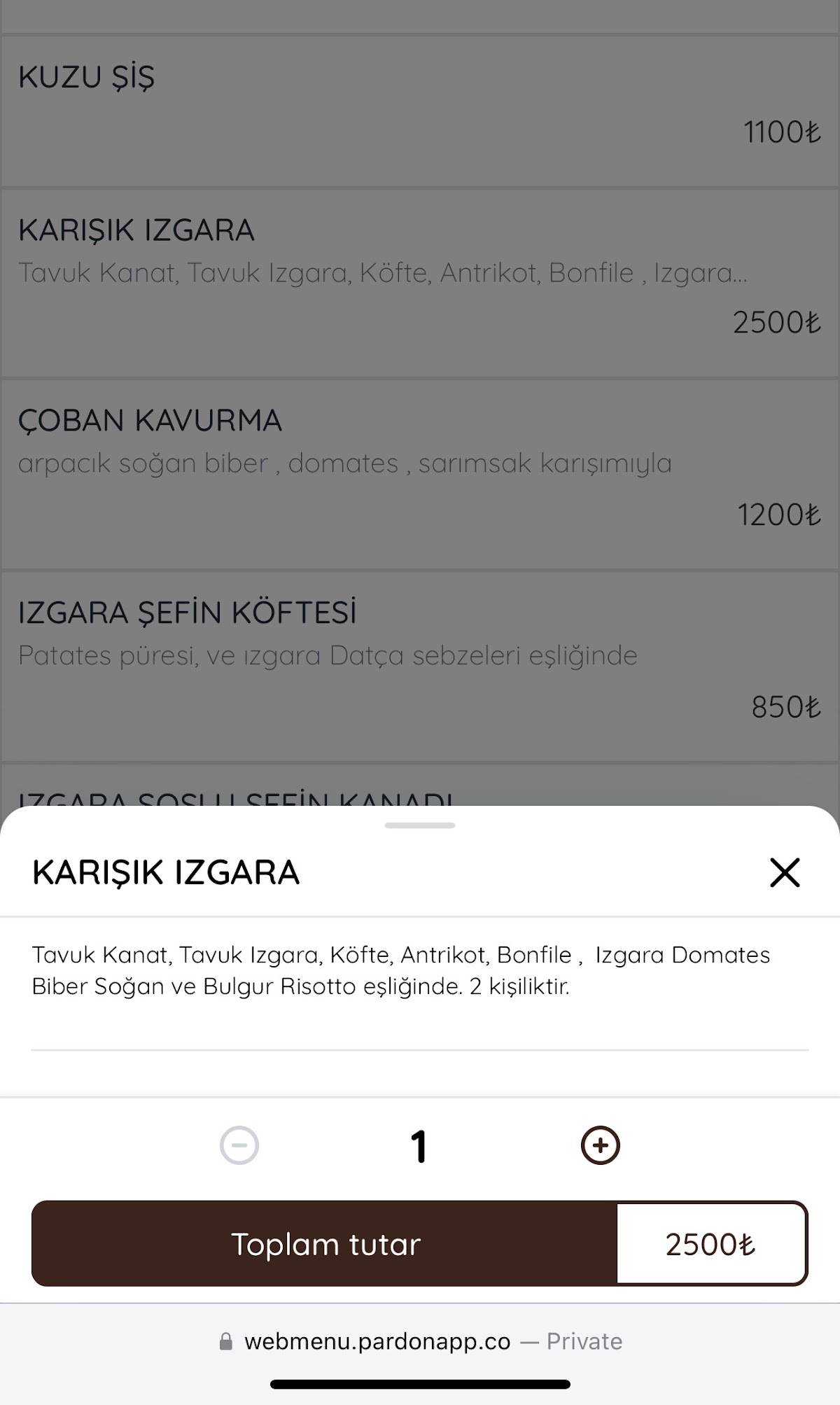 Moyo Datça меню