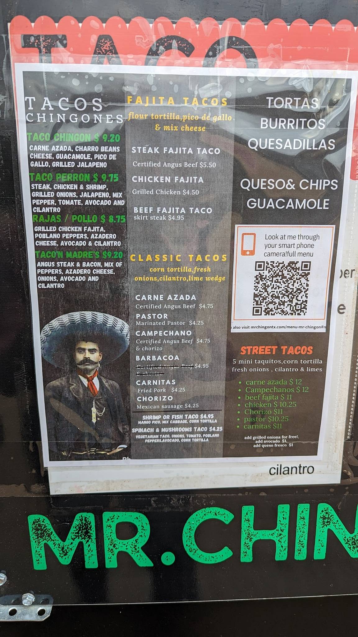 Mr. Chingon меню