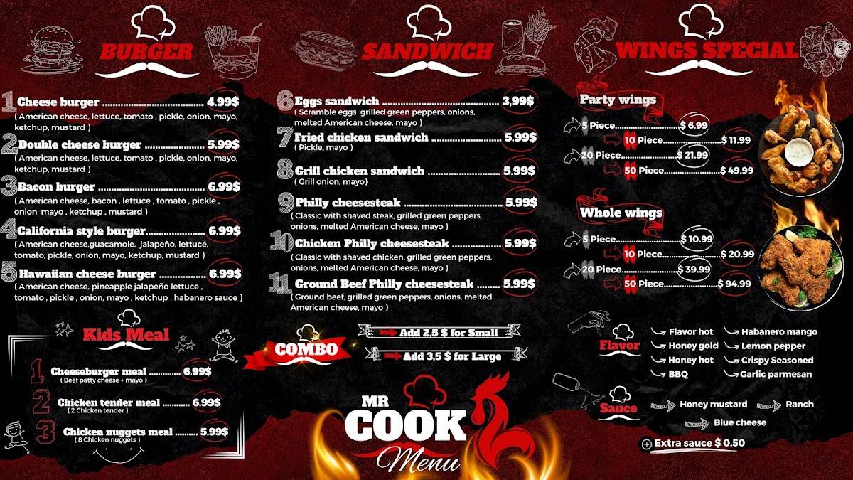 Mr Cook меню