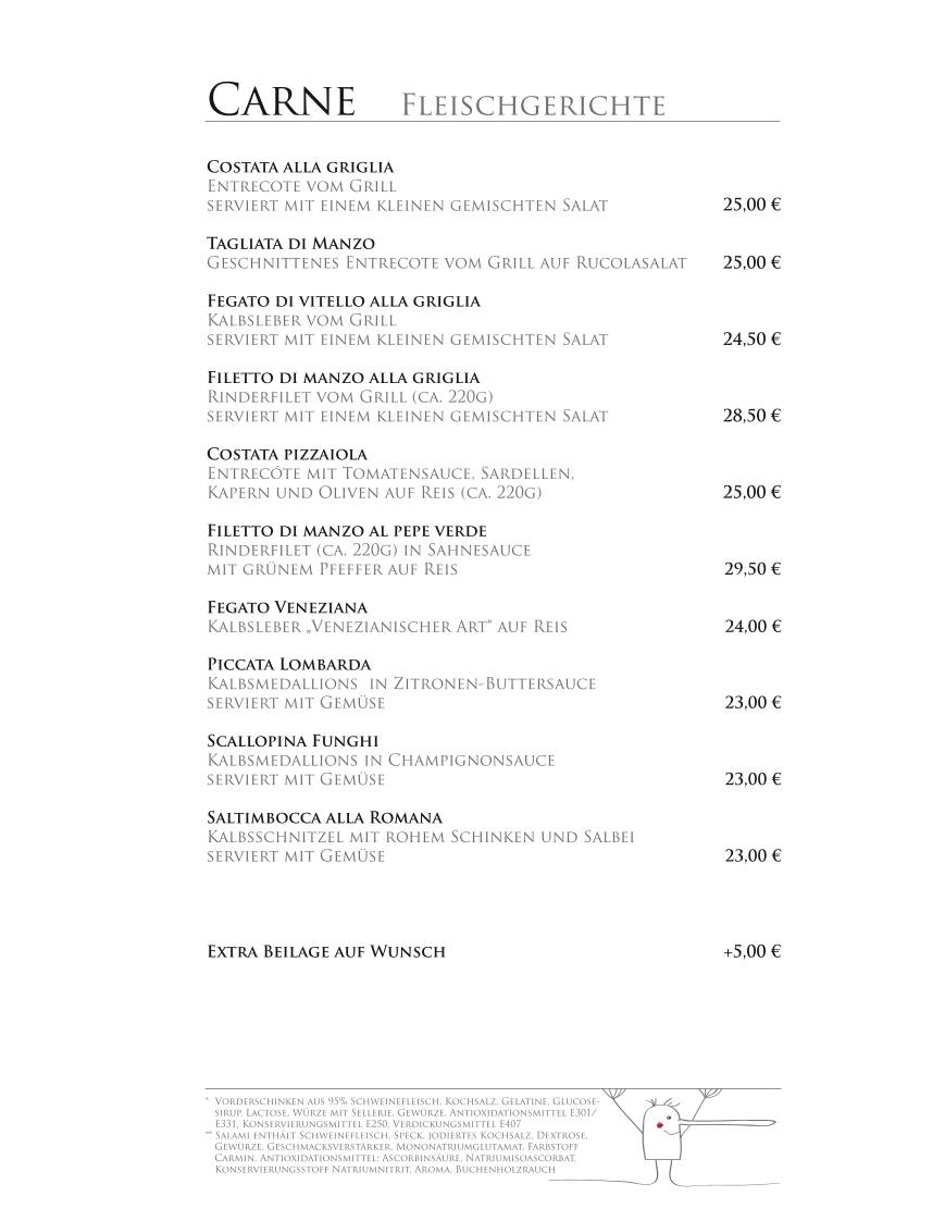 Ristorante Pinocchio Inh. Giuseppe Tedesco меню