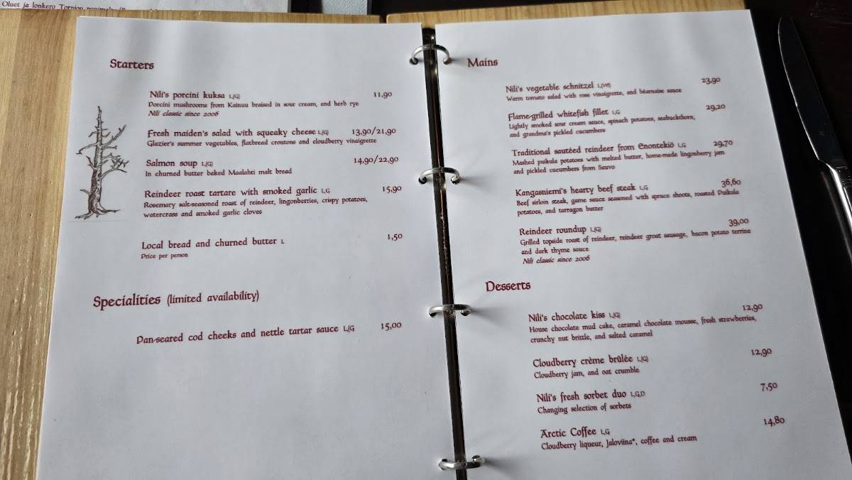 Nili Restaurant меню