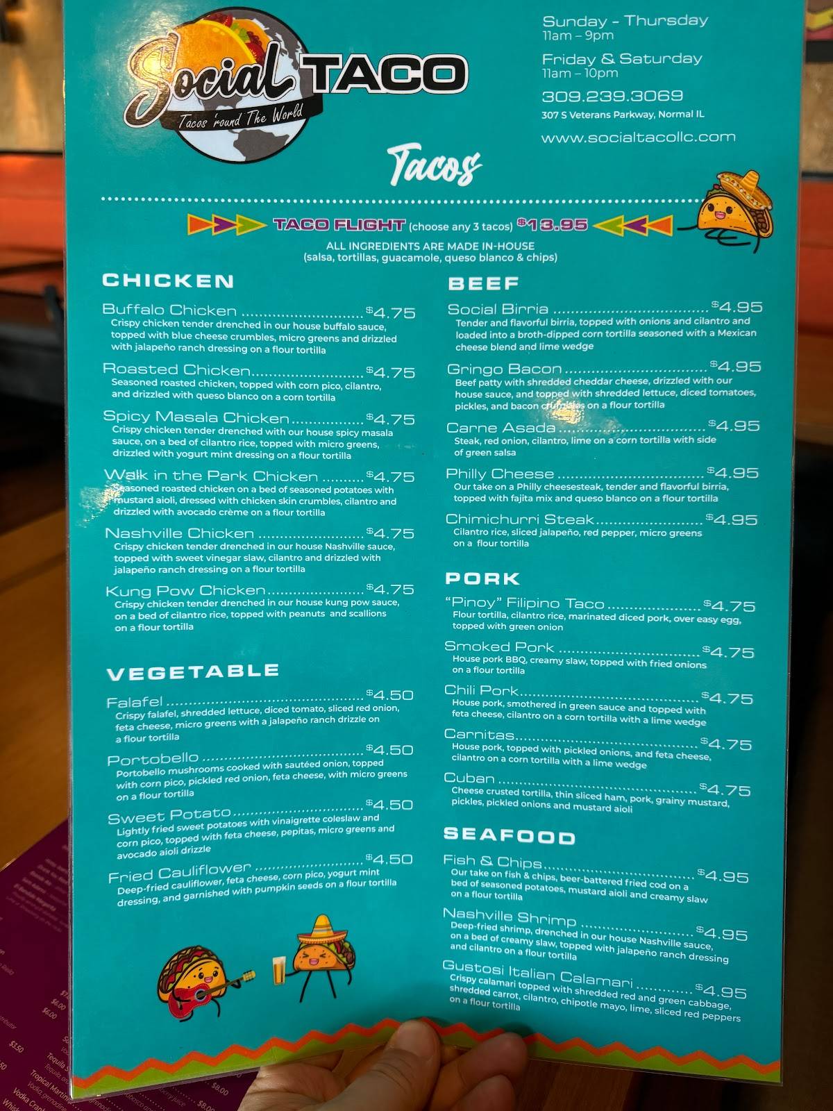Social Taco меню