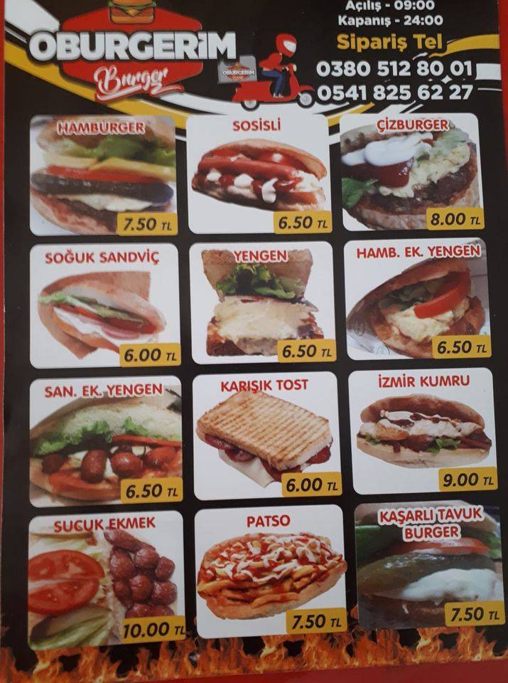 Oburgerim меню