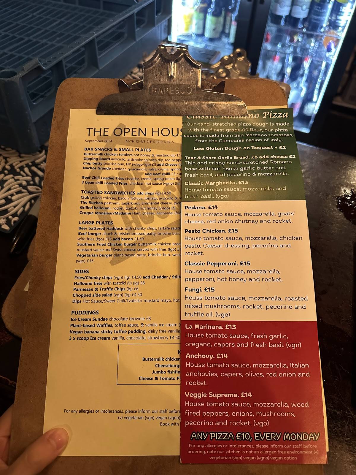Open House меню