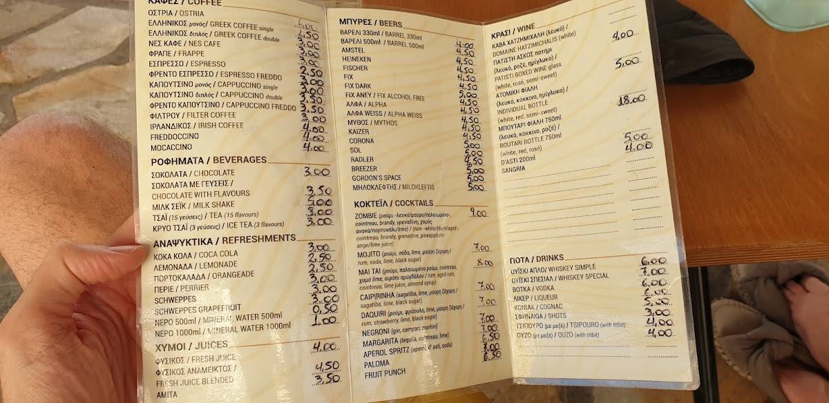 Ostria Cafe меню