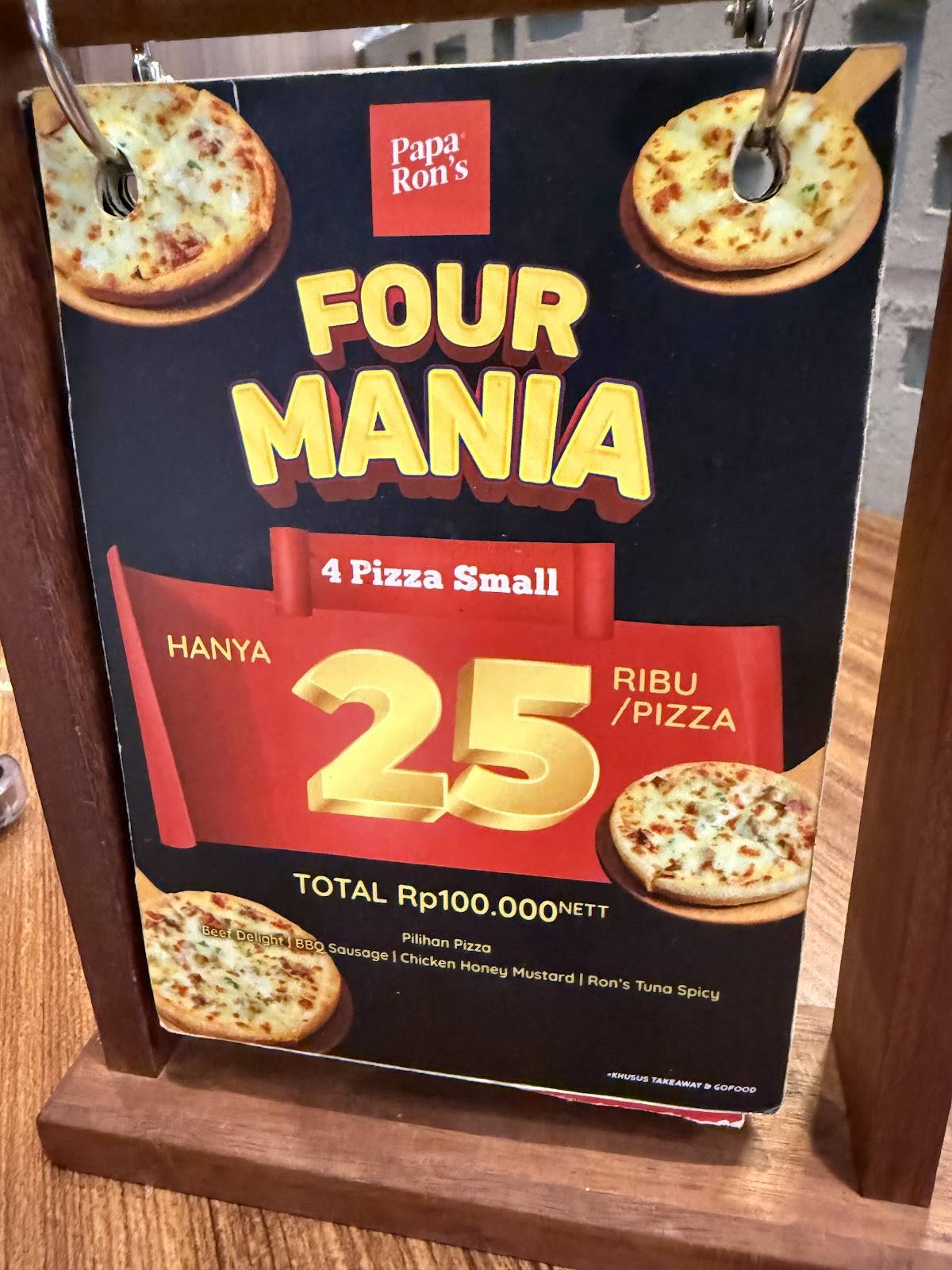 Papa Ron's One Batam Mall меню