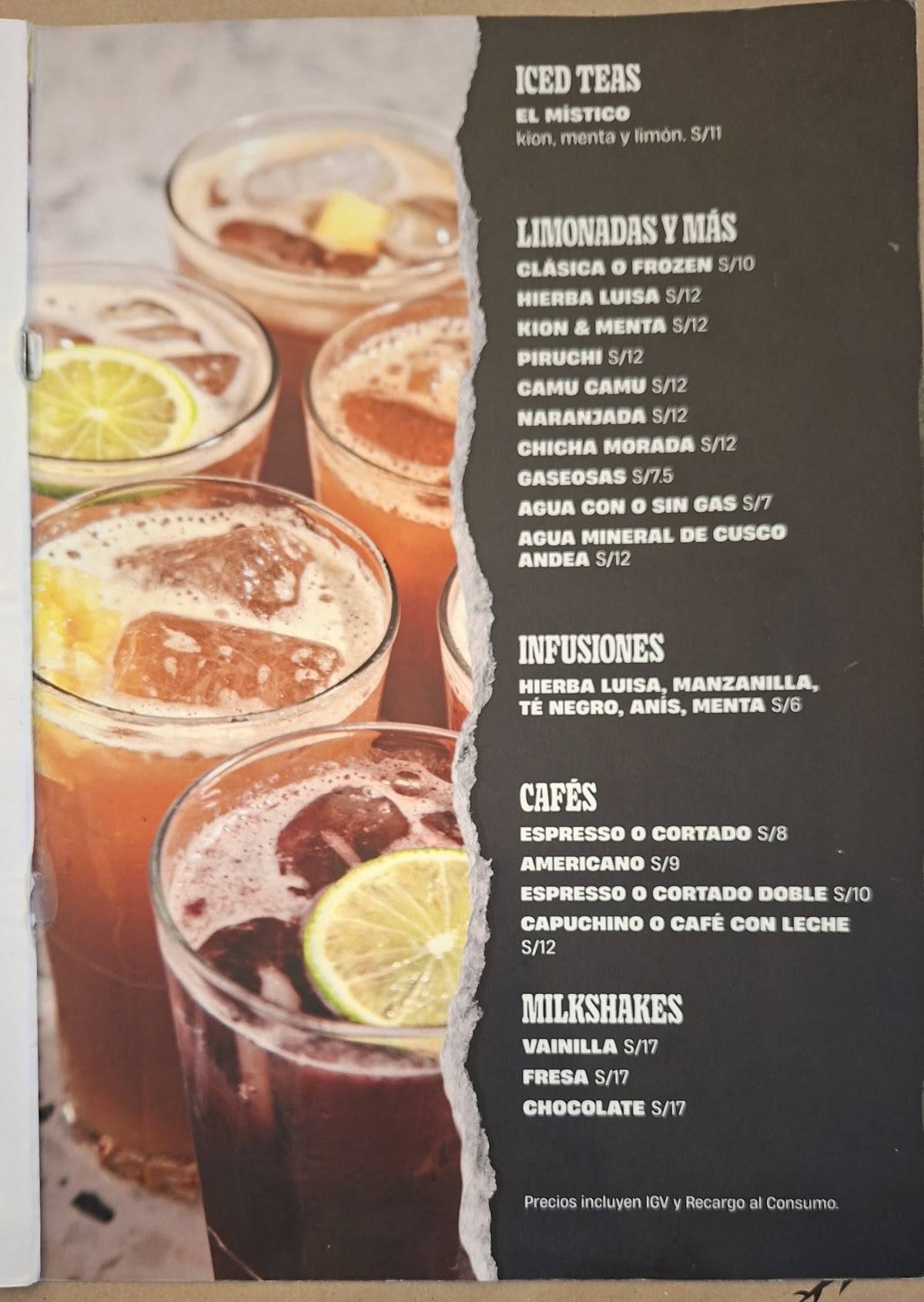 Papacho's меню