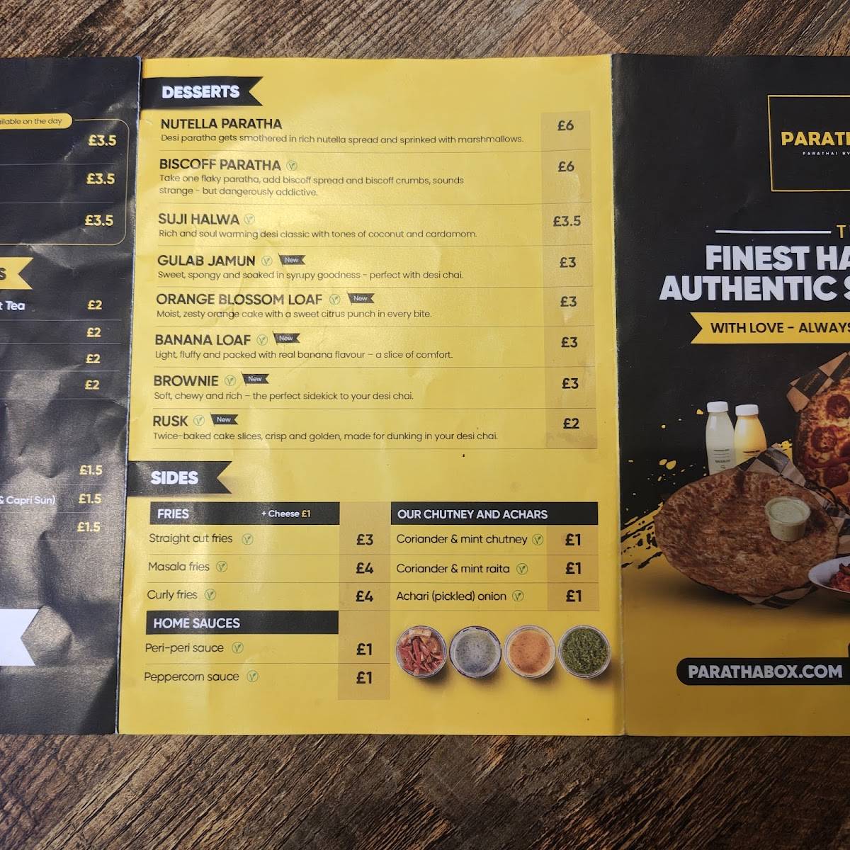 Paratha Box - Edinburgh меню
