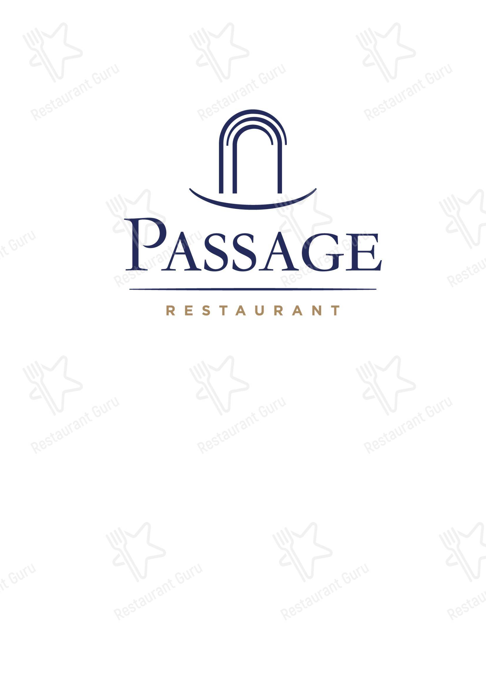 Меню ресторана Passage в Сочи